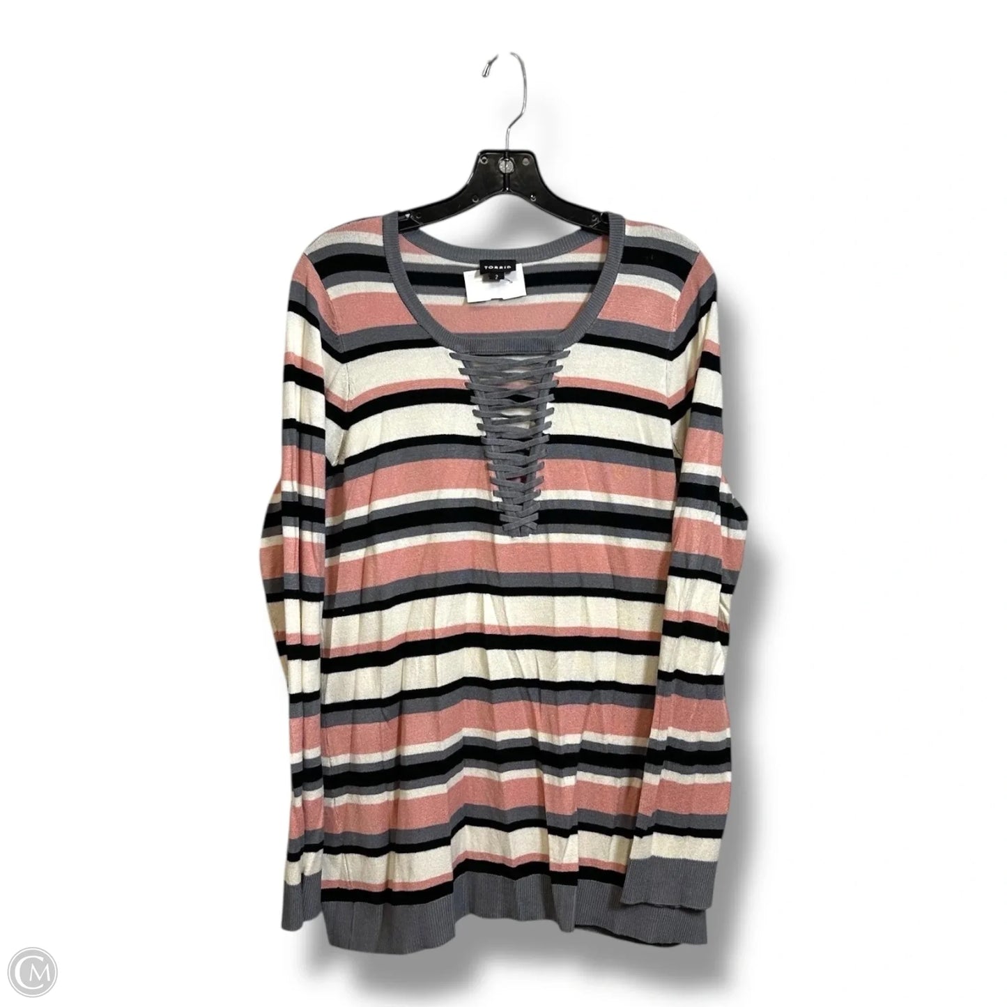 Sweater By Torrid In Striped Pattern, Size: 2x
