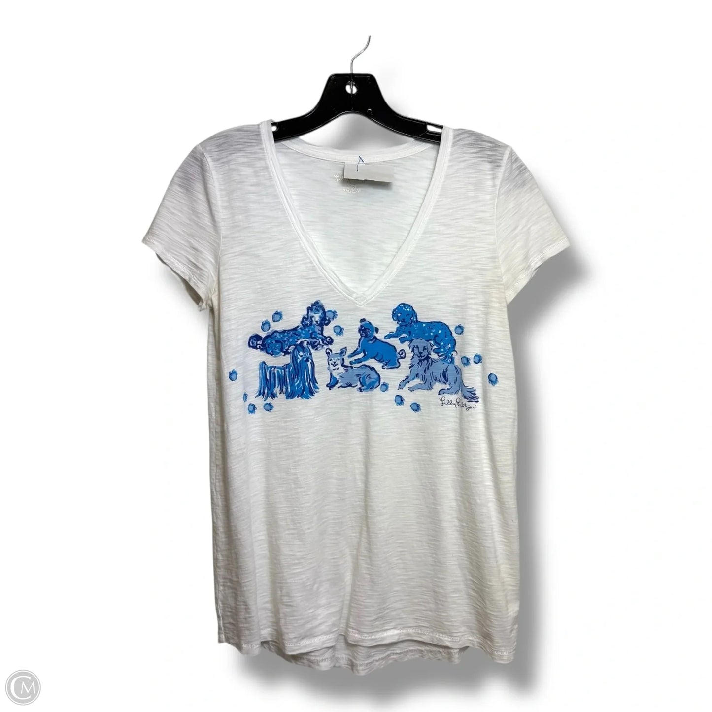 Top Short Sleeve Designer By Lilly Pulitzer In White, Size: Xs
