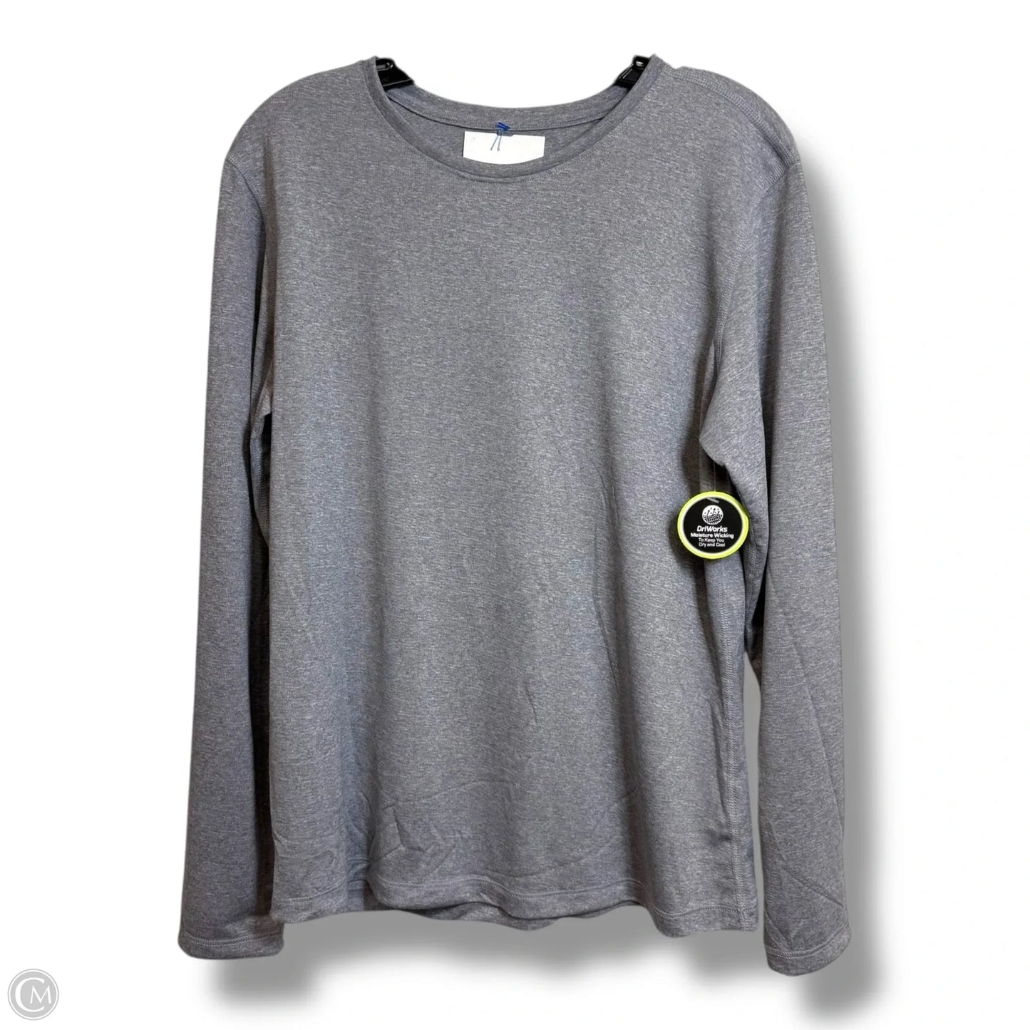 Athletic Top Long Sleeve Collar By Athletic Works In Grey