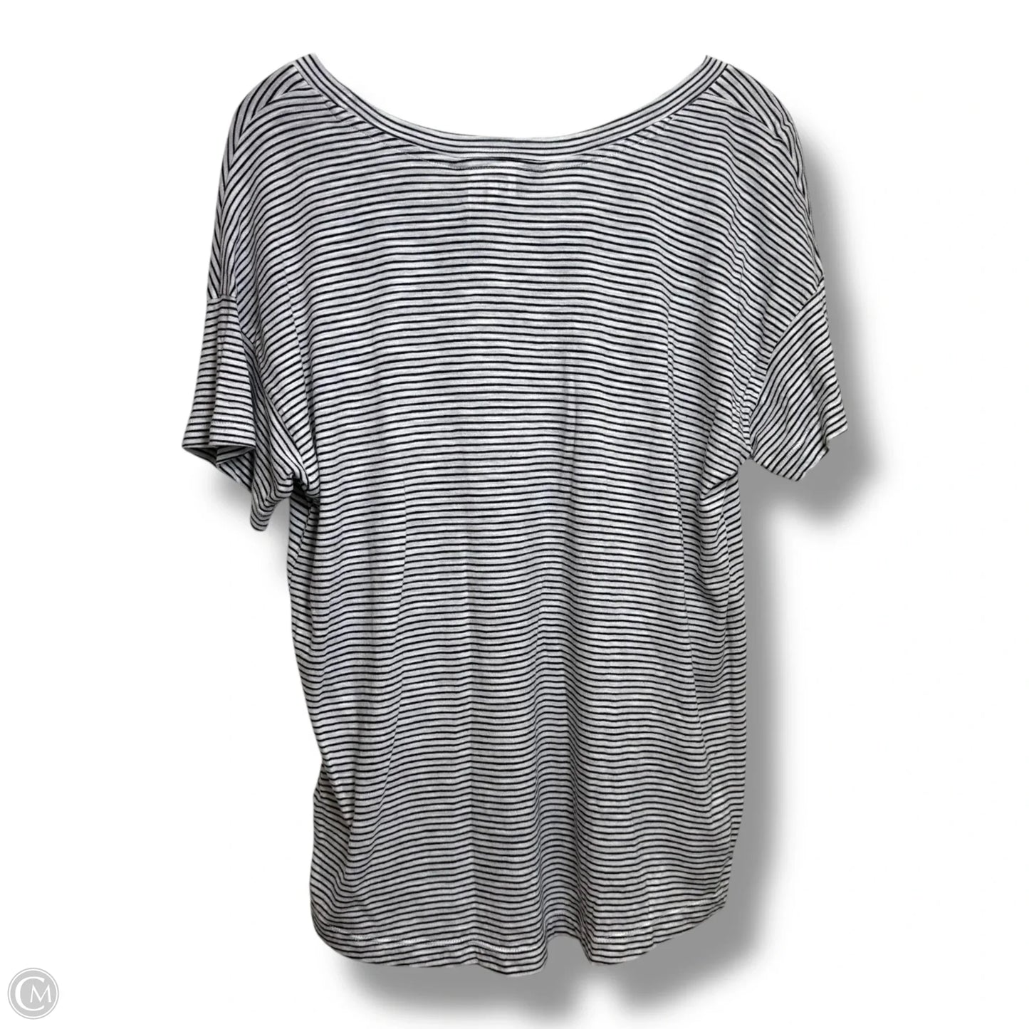 Top Short Sleeve By Calvin Klein In Striped Pattern, Size: M