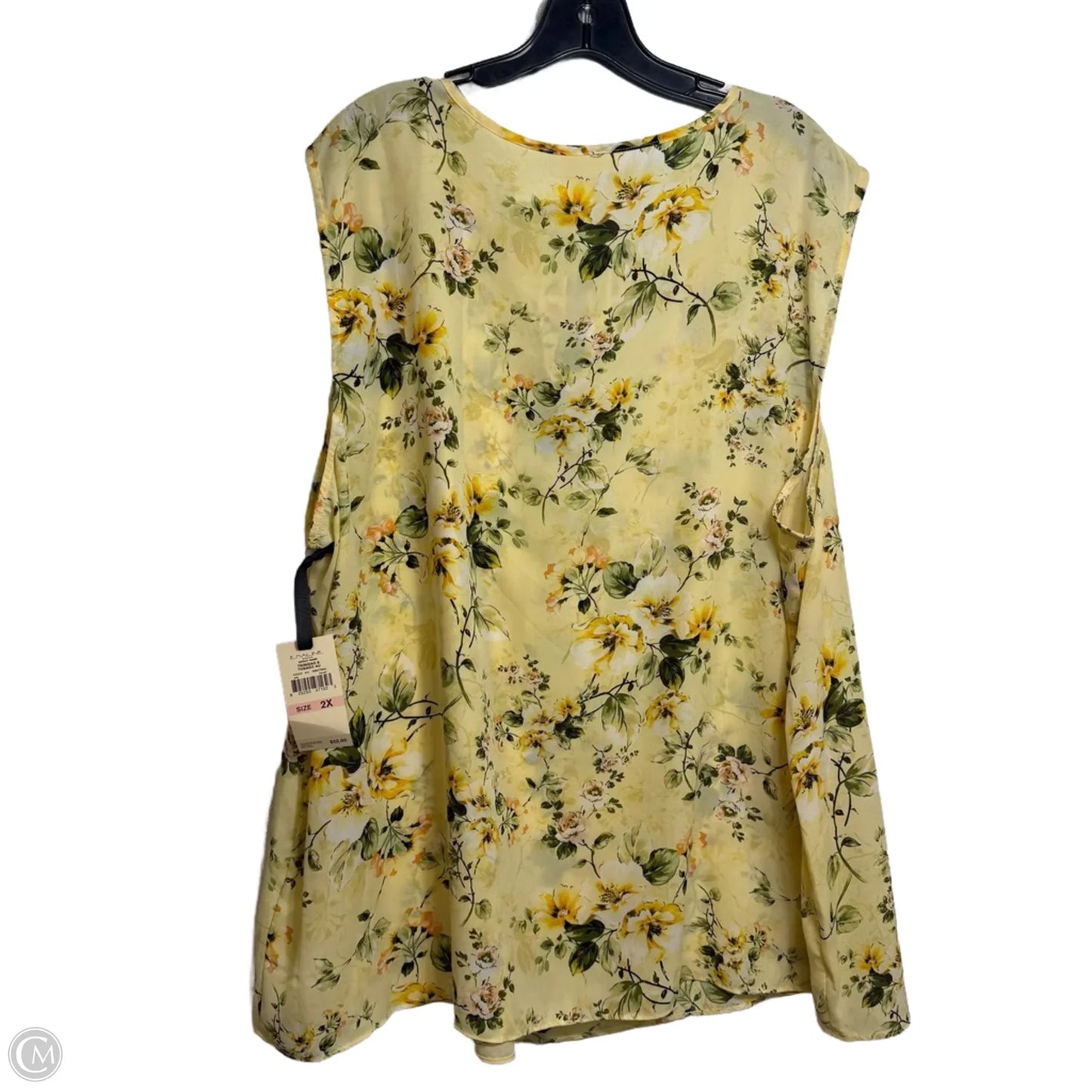 Top Sleeveless By Emaline In Yellow, Size: 2x