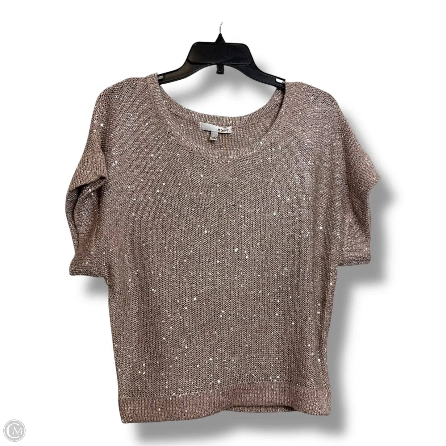 Sweater Short Sleeve By Wdny In Pink, Size: L