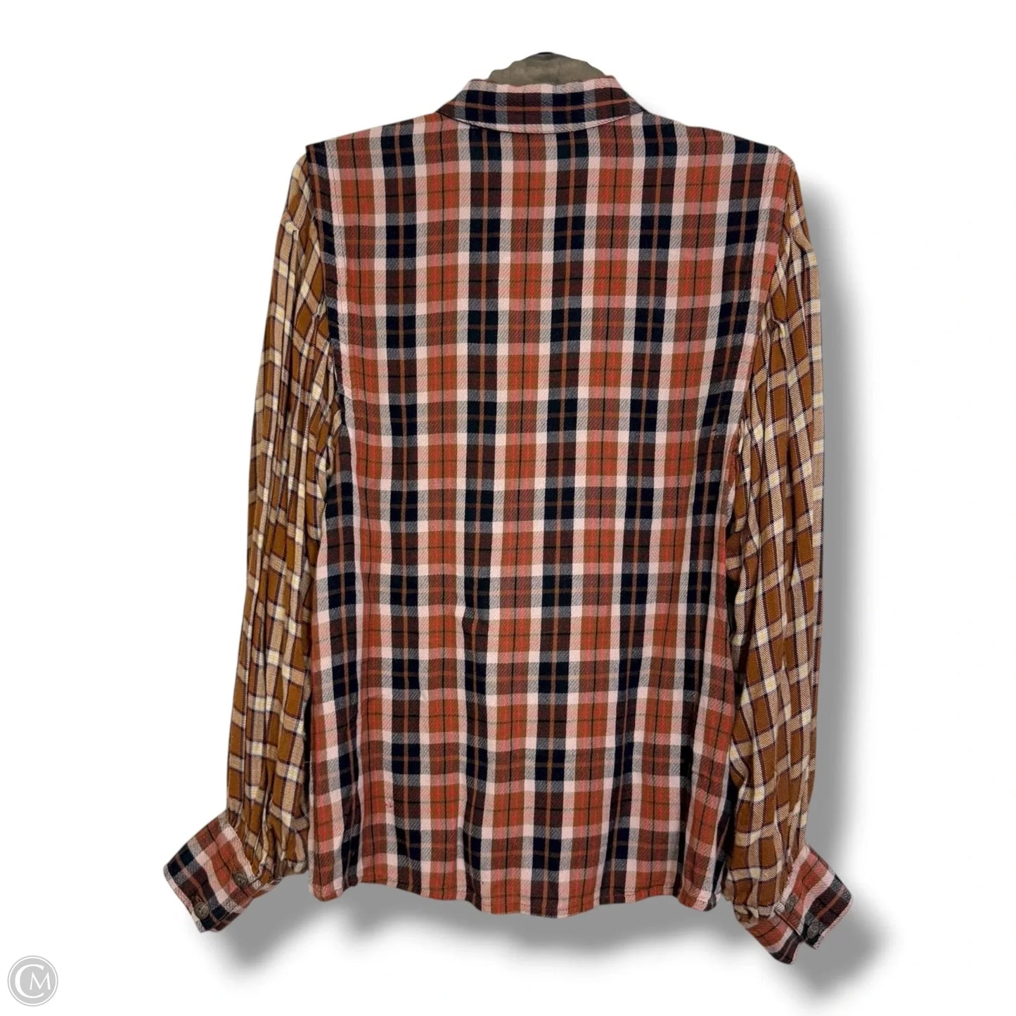 Top Long Sleeve By Free People In Plaid Pattern, Size: S