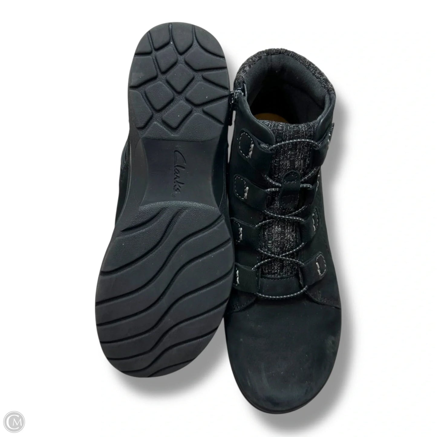 Boots Ankle Flats By Clarks In Black, Size: 9