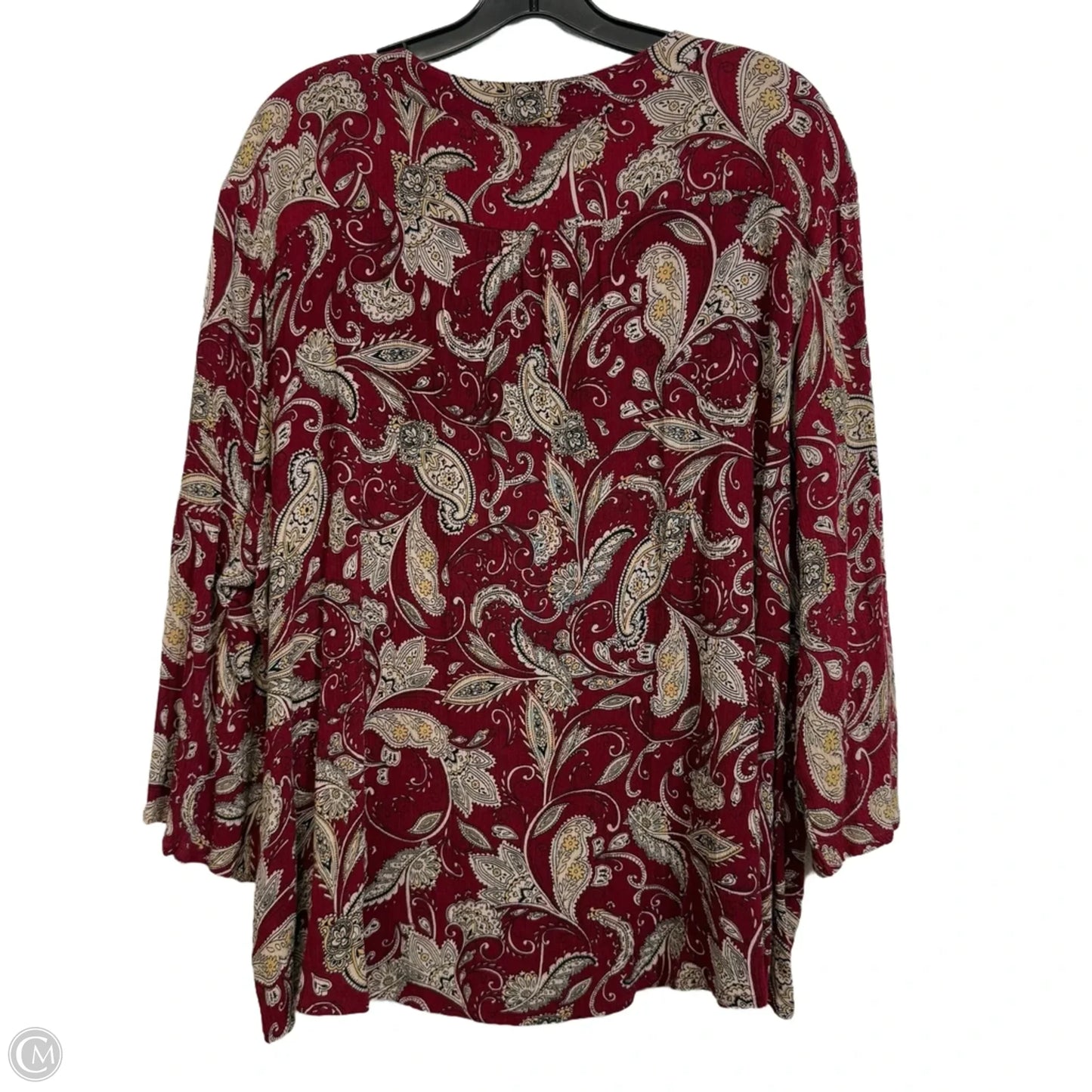 Top Long Sleeve By Monday Fun In Red, Size: 3x