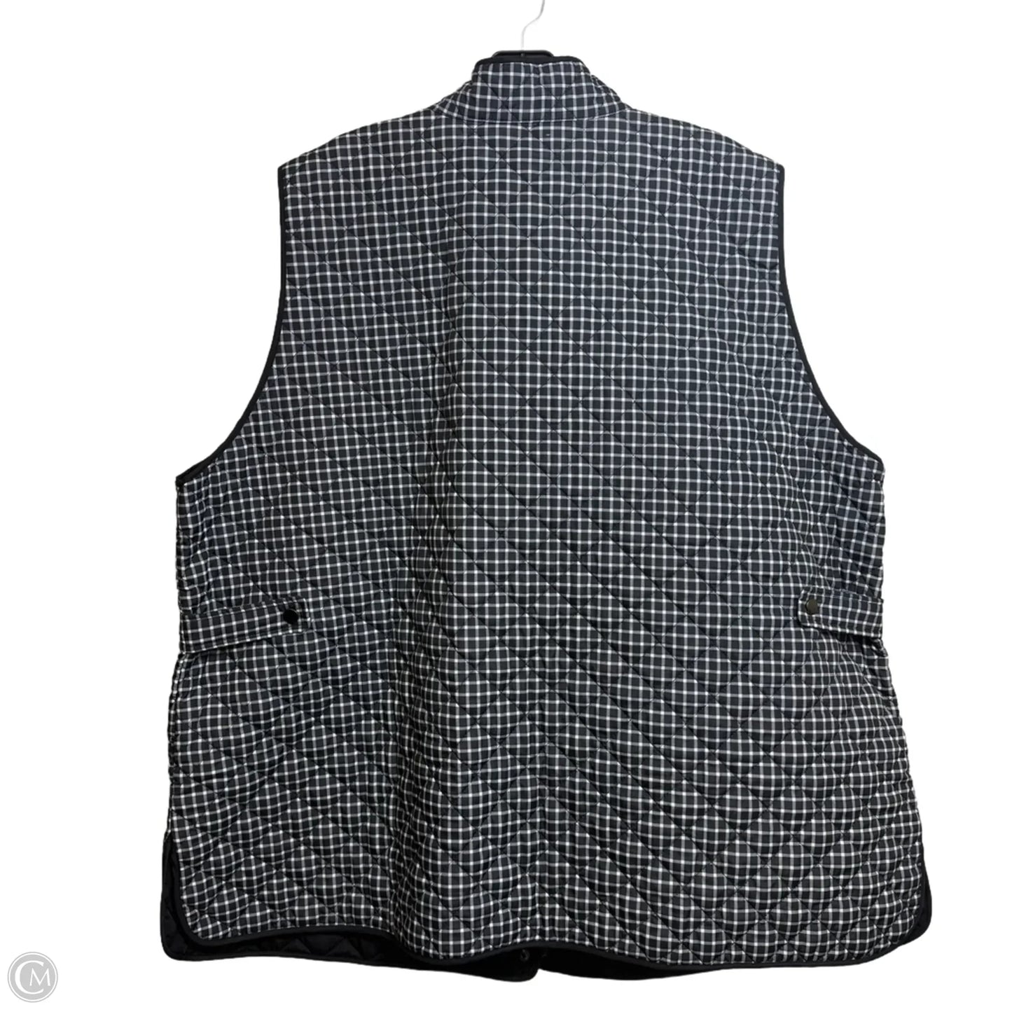 Vest Puffer & Quilted By Lands End In Checkered Pattern, Size: 3x
