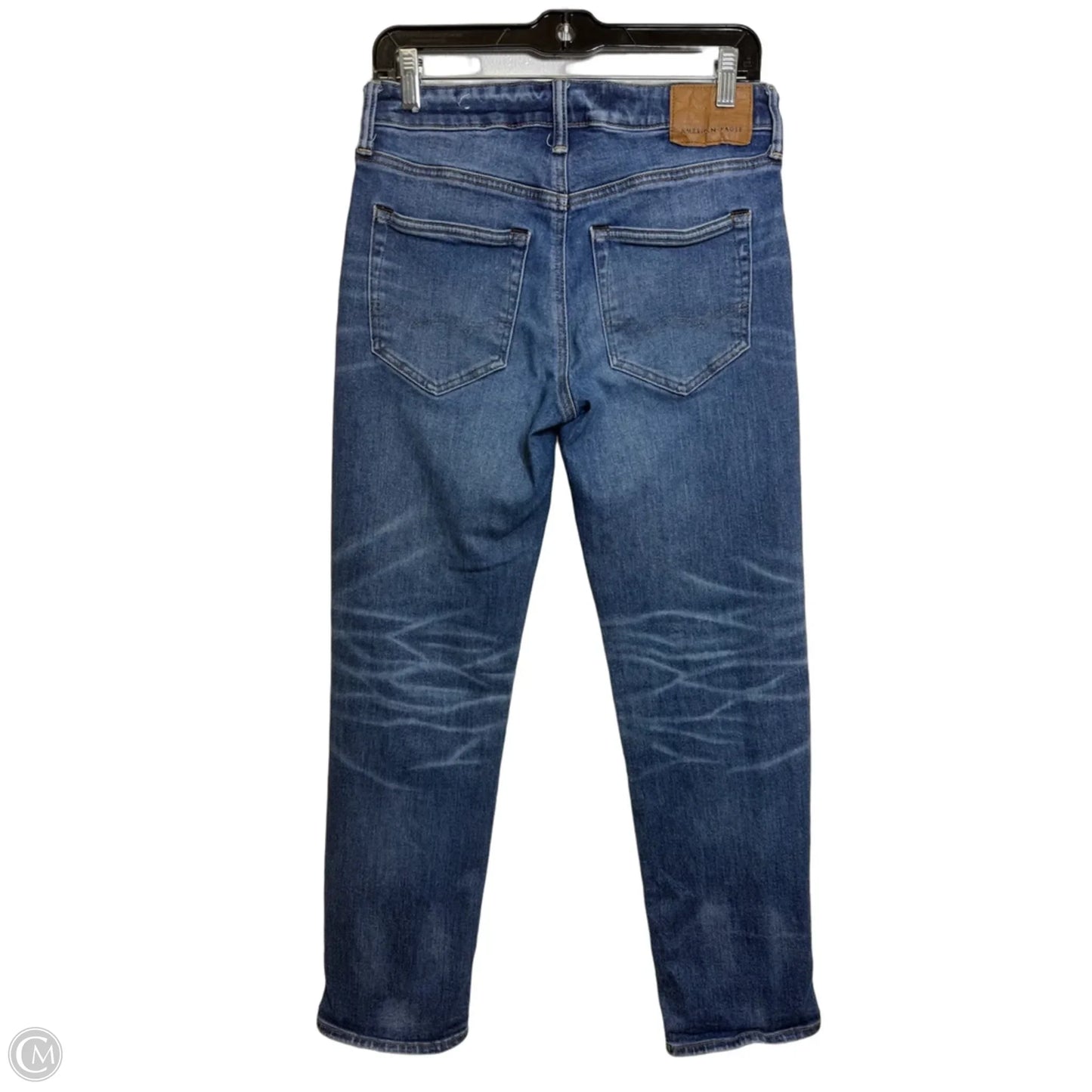 Jeans Straight By American Eagle In Blue Denim, Size: 8