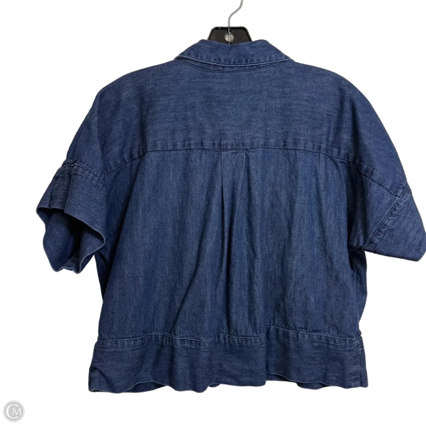 Top Short Sleeve By Loft In Blue Denim, Size: Mp