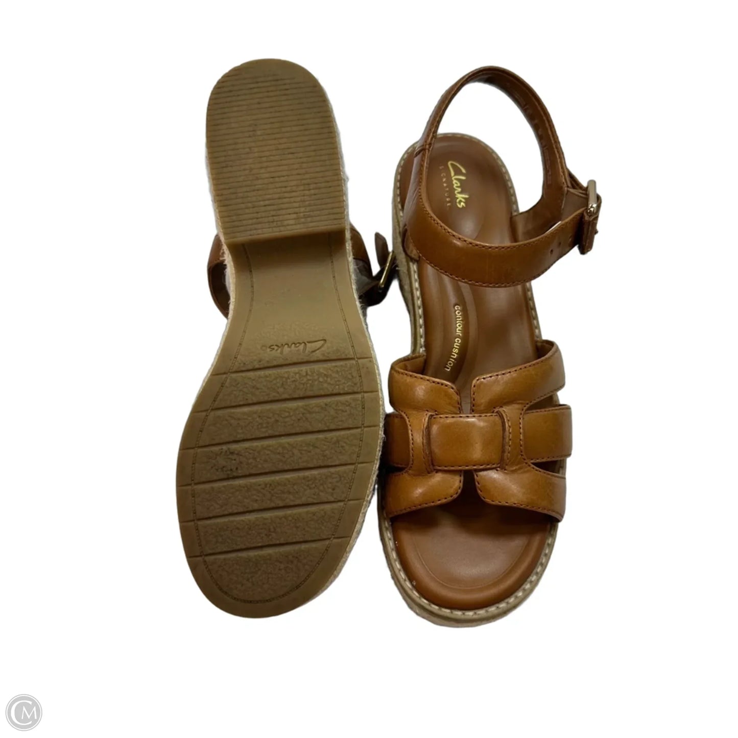 Sandals Flats By Clarks In Tan, Size: 8