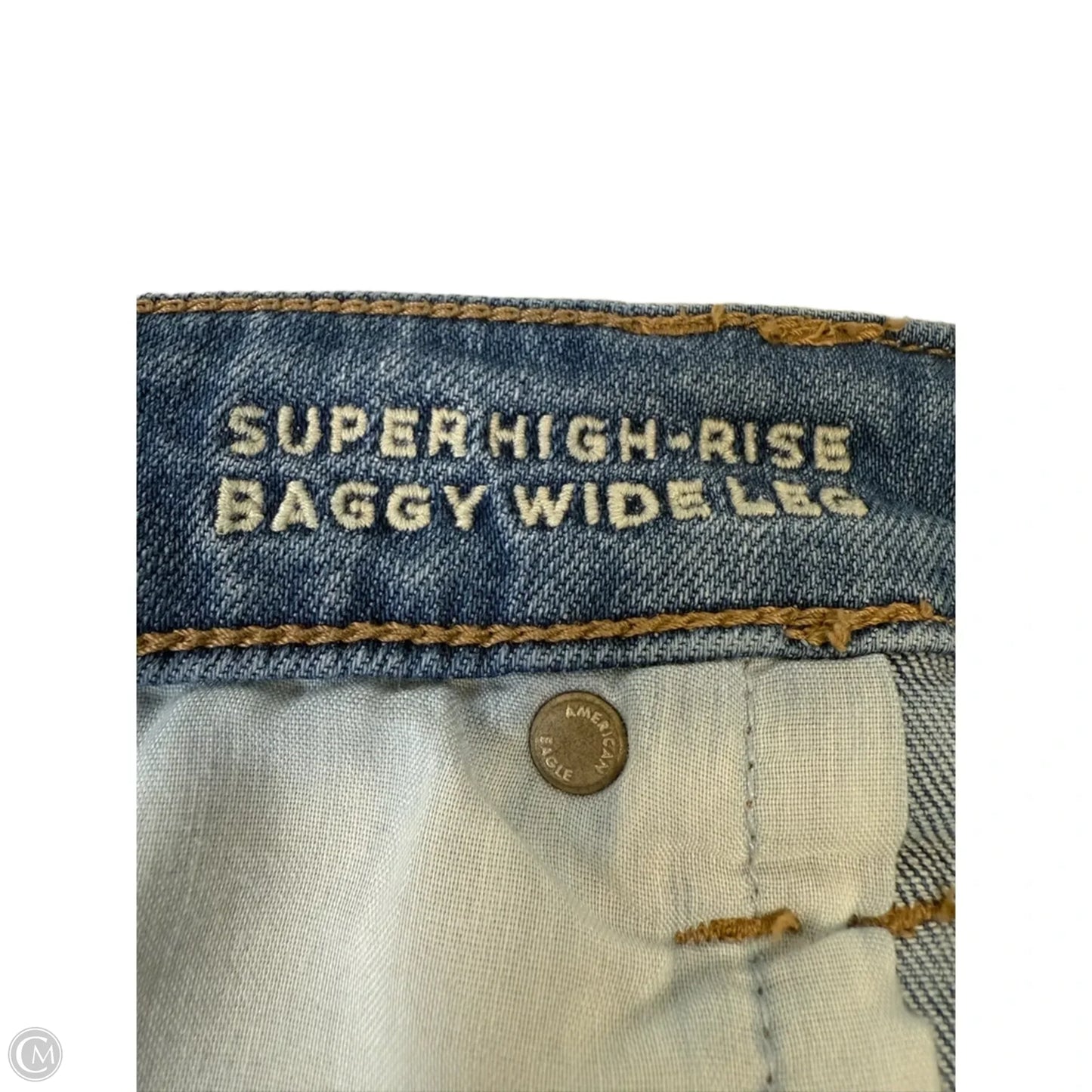 Jeans Wide Leg By American Eagle In Blue Denim, Size: 20