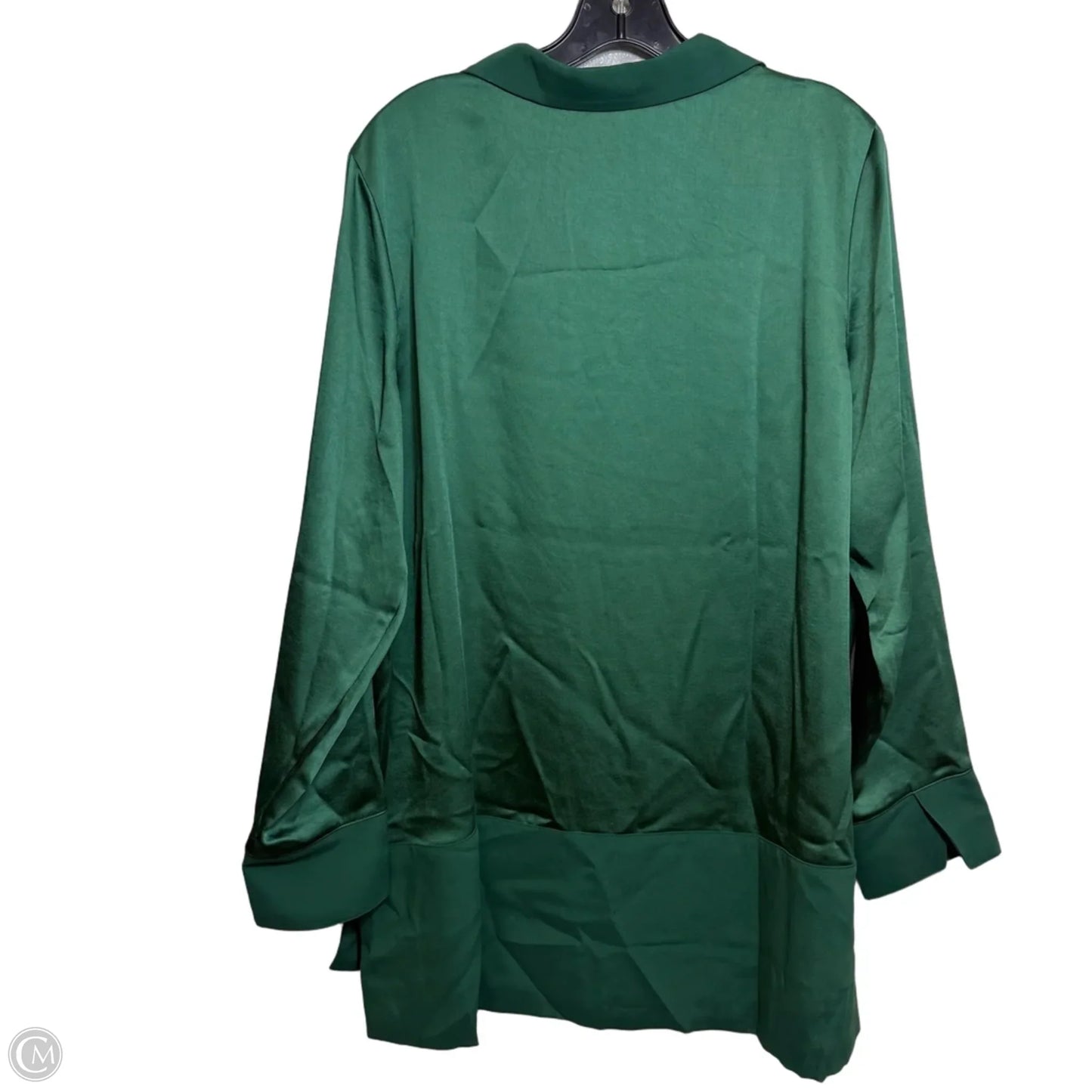 Top Long Sleeve By Top Moda In Green, Size: L