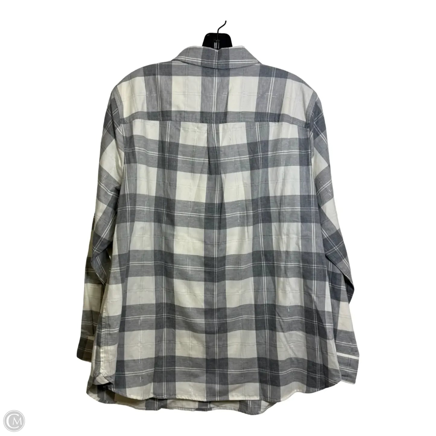 Top Long Sleeve By Talbots In Plaid Pattern, Size: 1x