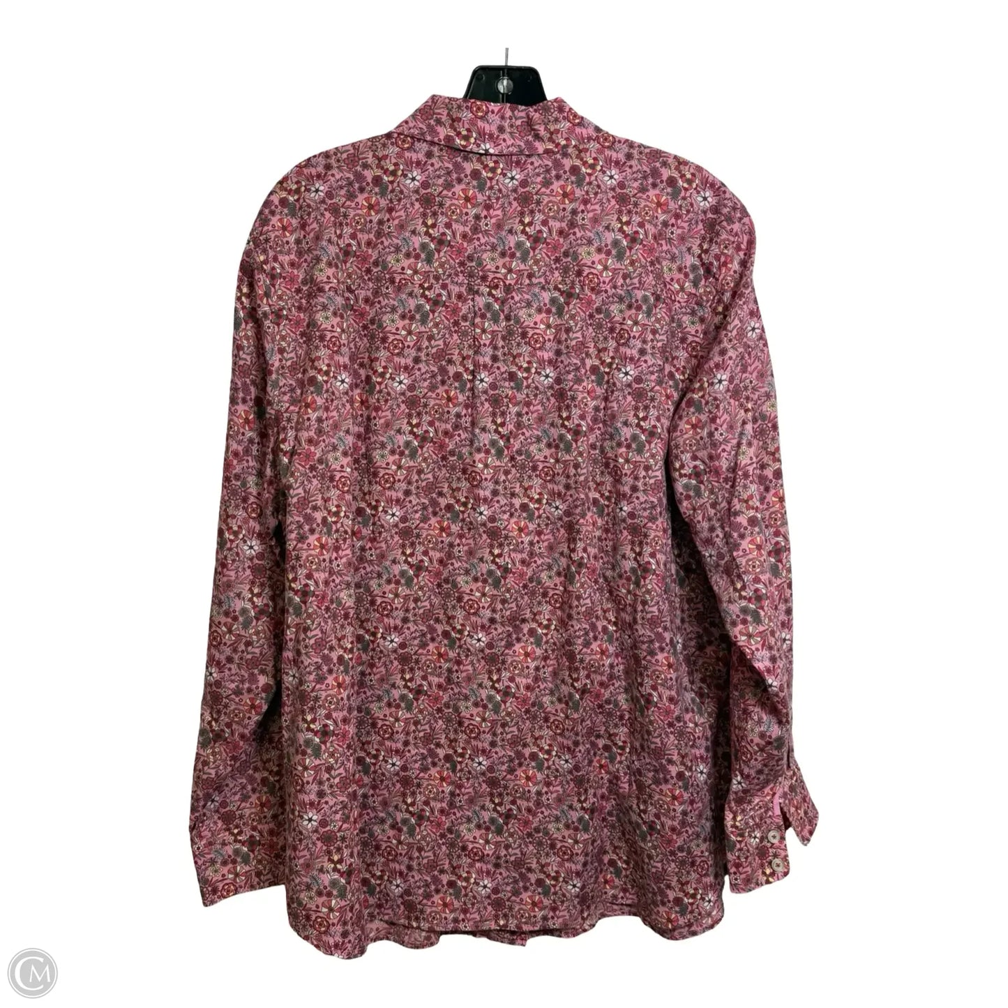 Top Long Sleeve By Talbots In Pink, Size: 2x