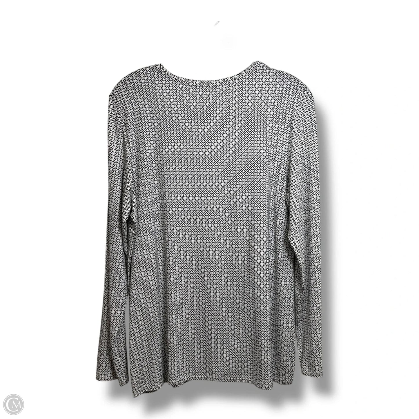 Top Long Sleeve By Chicos In Black & White, Size: S