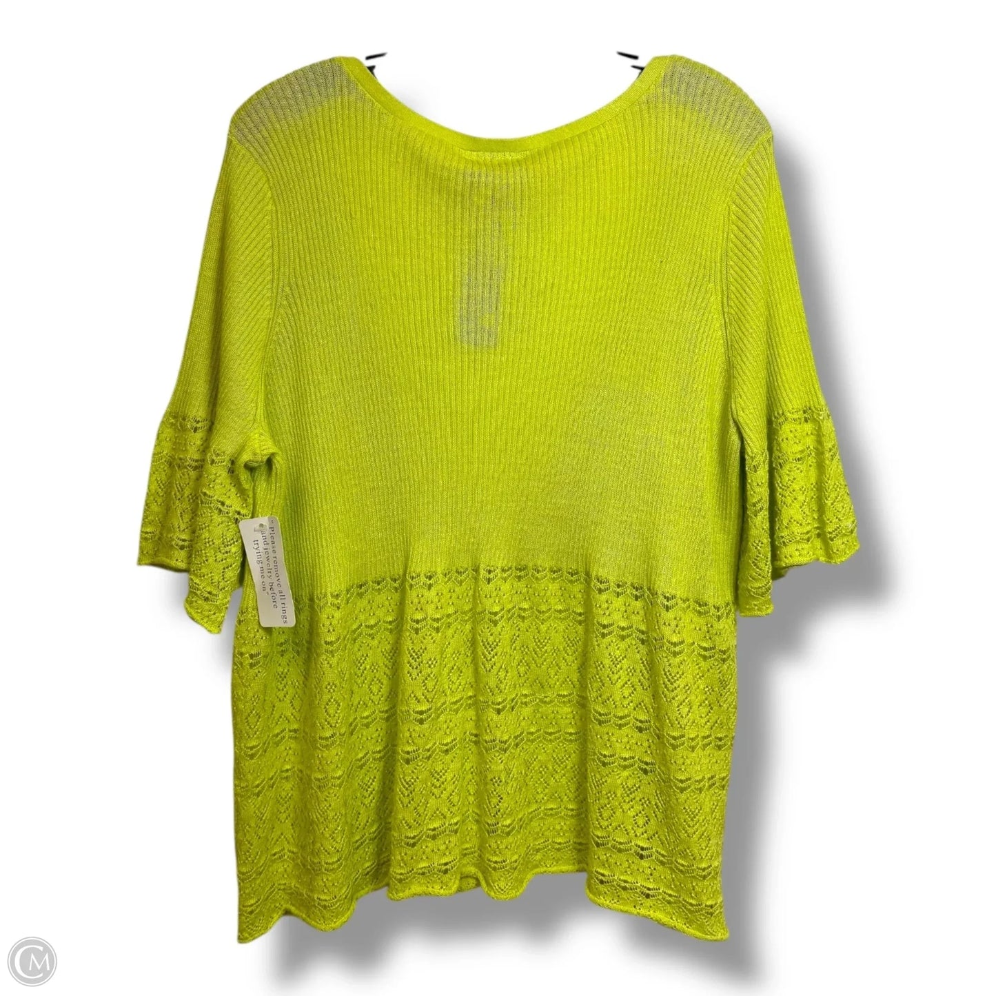 Top Short Sleeve By Lane Bryant In Green, Size: 26