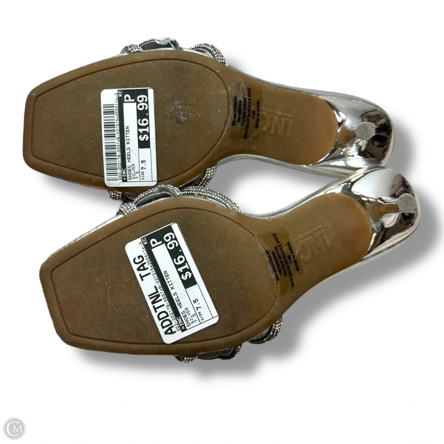 Shoes Heels Kitten By Inc In Silver, Size: 7.5