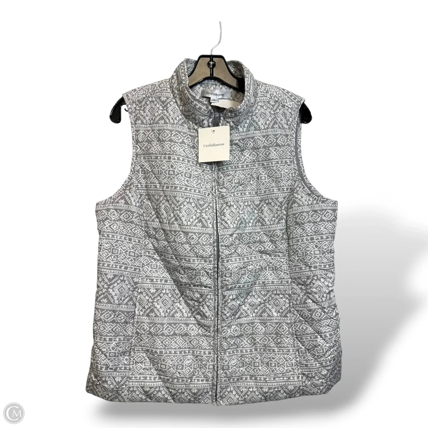 Vest Puffer & Quilted By Croft And Barrow In Grey, Size: L