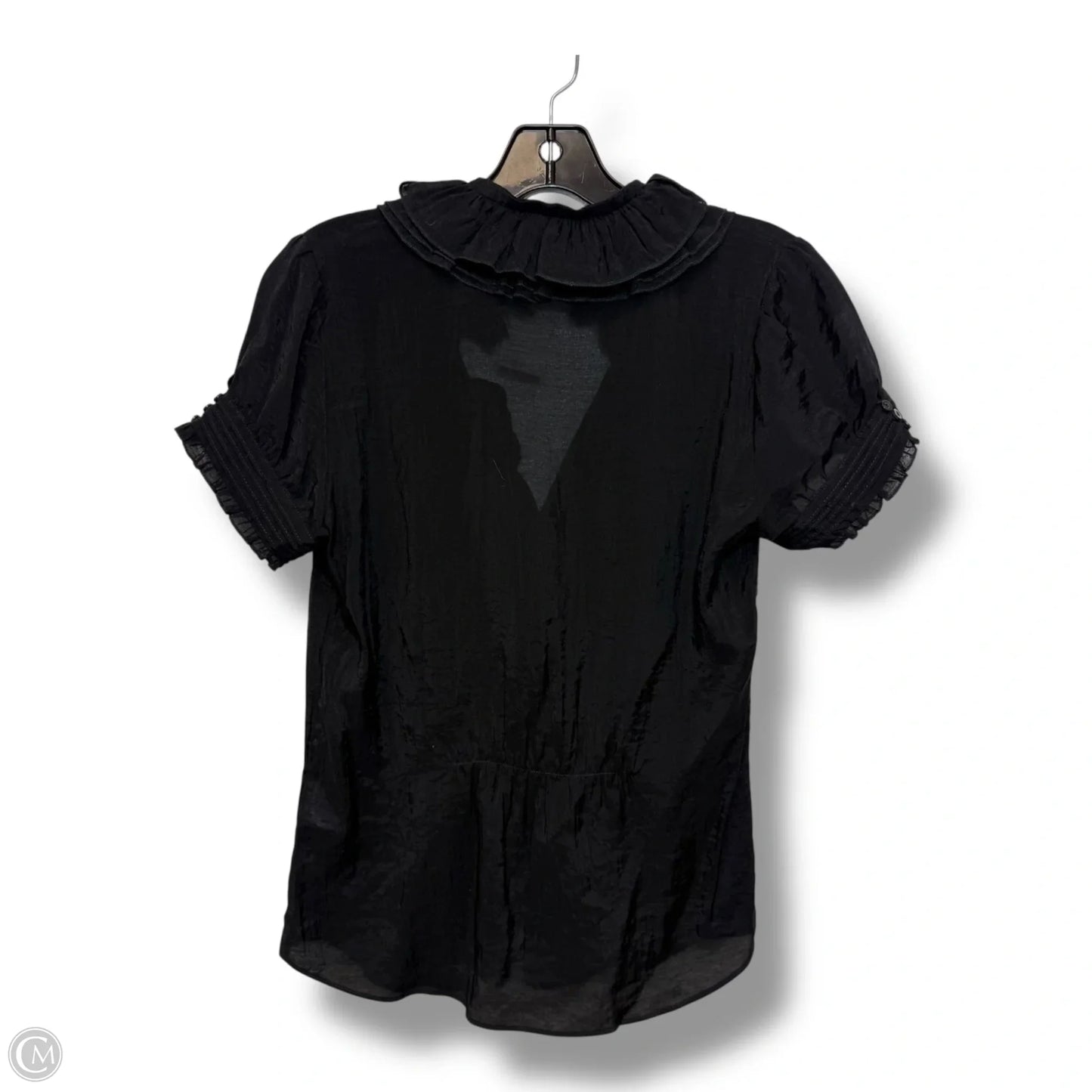 Top Short Sleeve By Anthropologie In Black, Size: S