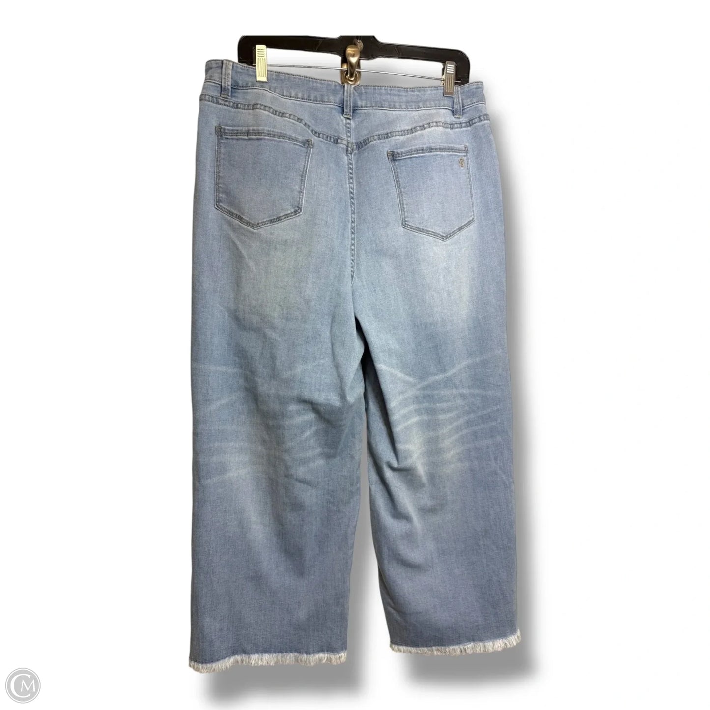 Jeans Wide Leg By Susan Graver In Blue Denim, Size: 16