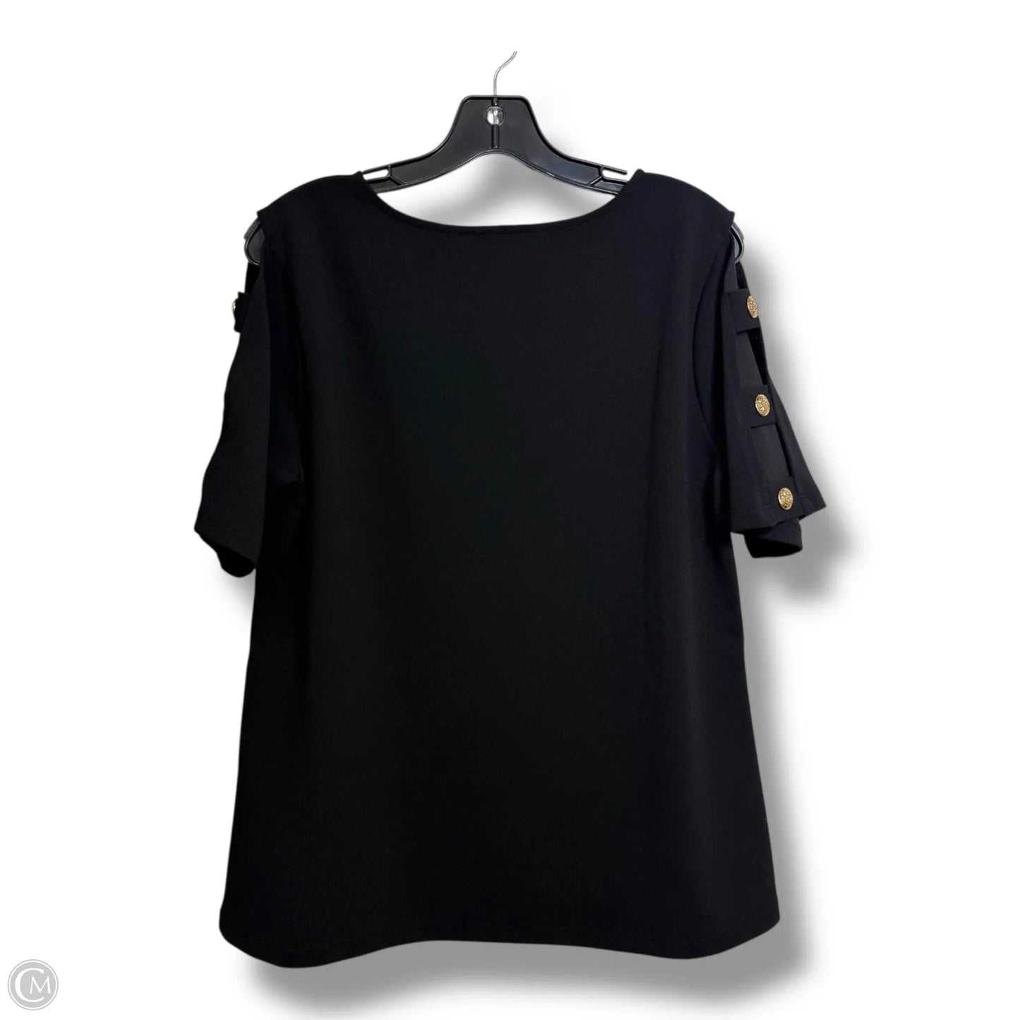 Top Short Sleeve By Dennis Basso Qvc In Black, Size: M