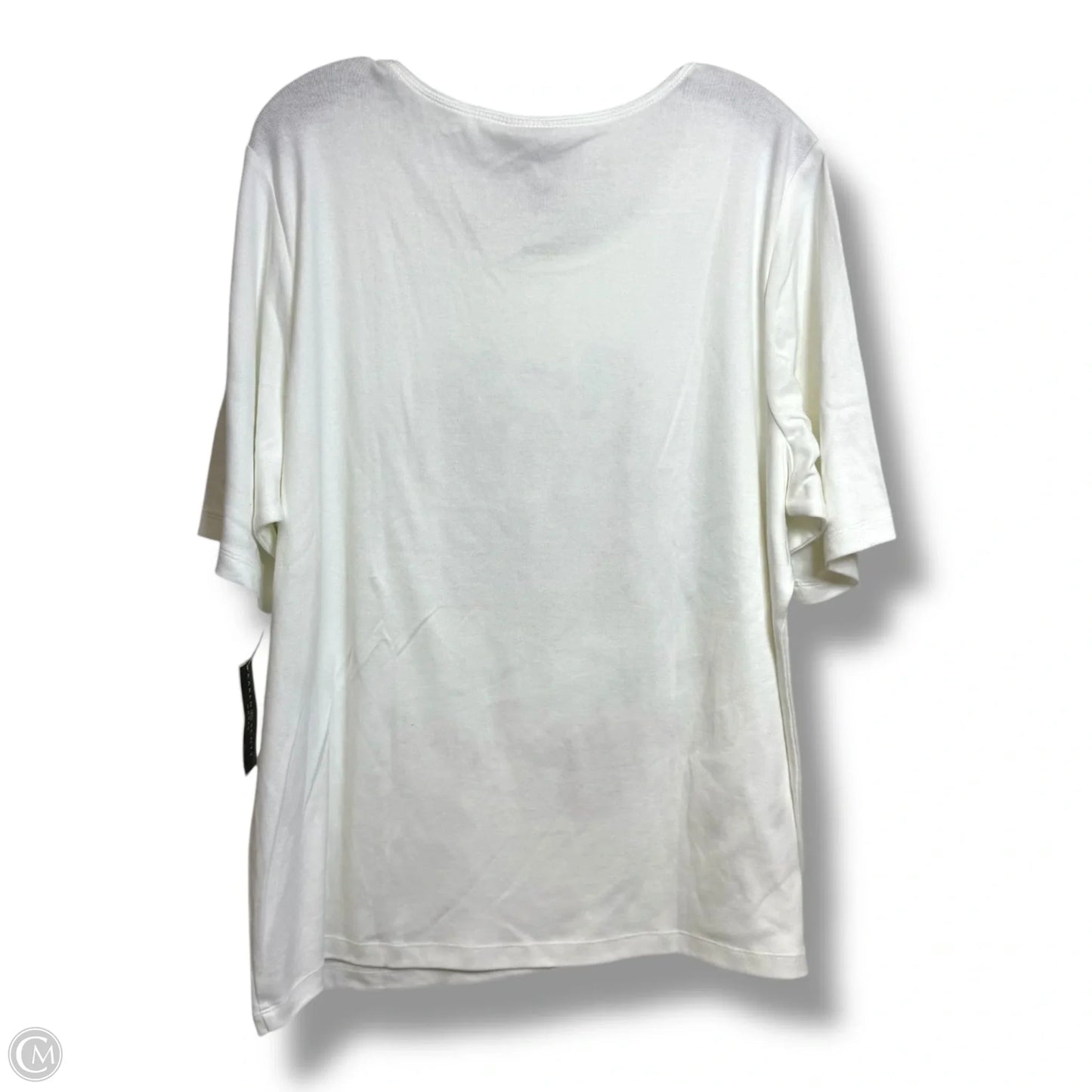 Top Short Sleeve By Karen Scott In White, Size: 2x