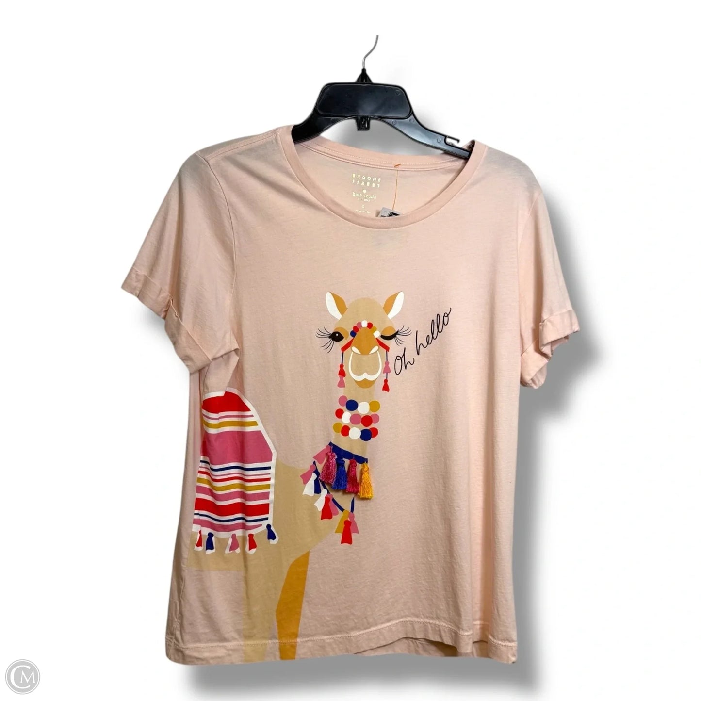 Top Short Sleeve Designer By Kate Spade In Peach, Size: L