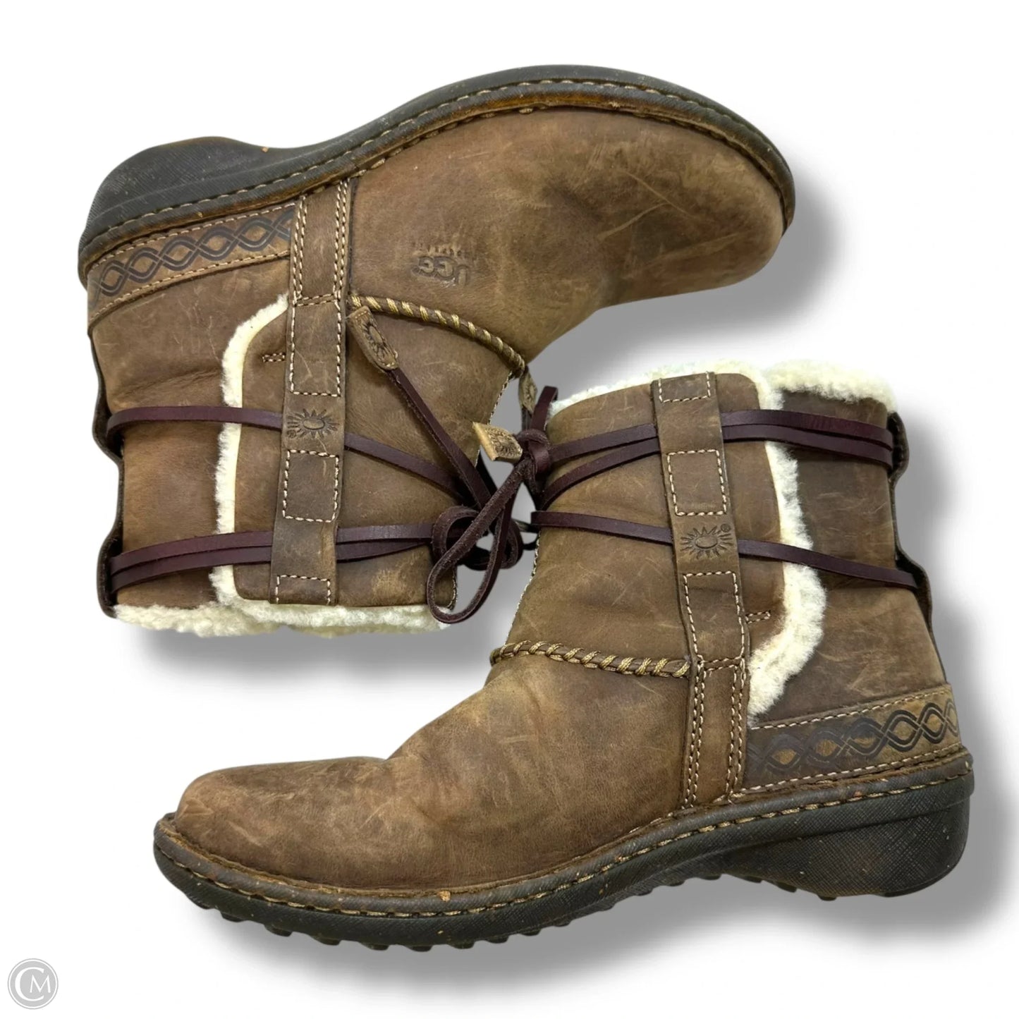 Boots Designer By Ugg In Brown, Size: 8