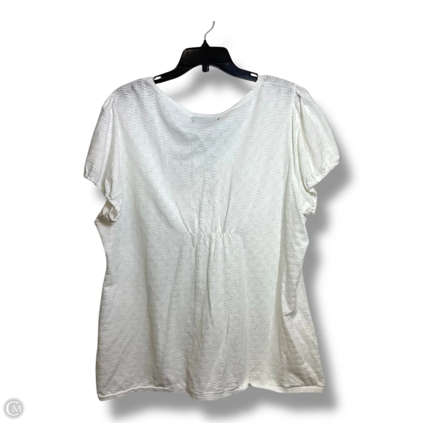 Top Short Sleeve By Calvin Klein In White, Size: 2x
