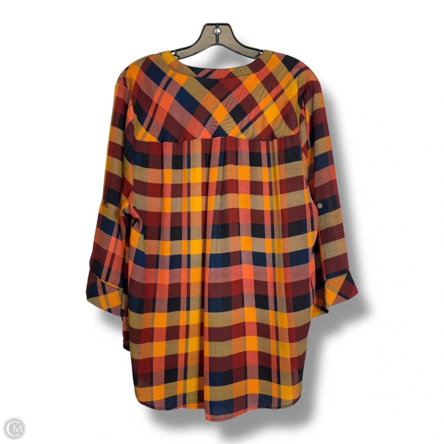 Top Long Sleeve By Torrid In Plaid Pattern, Size: 2x