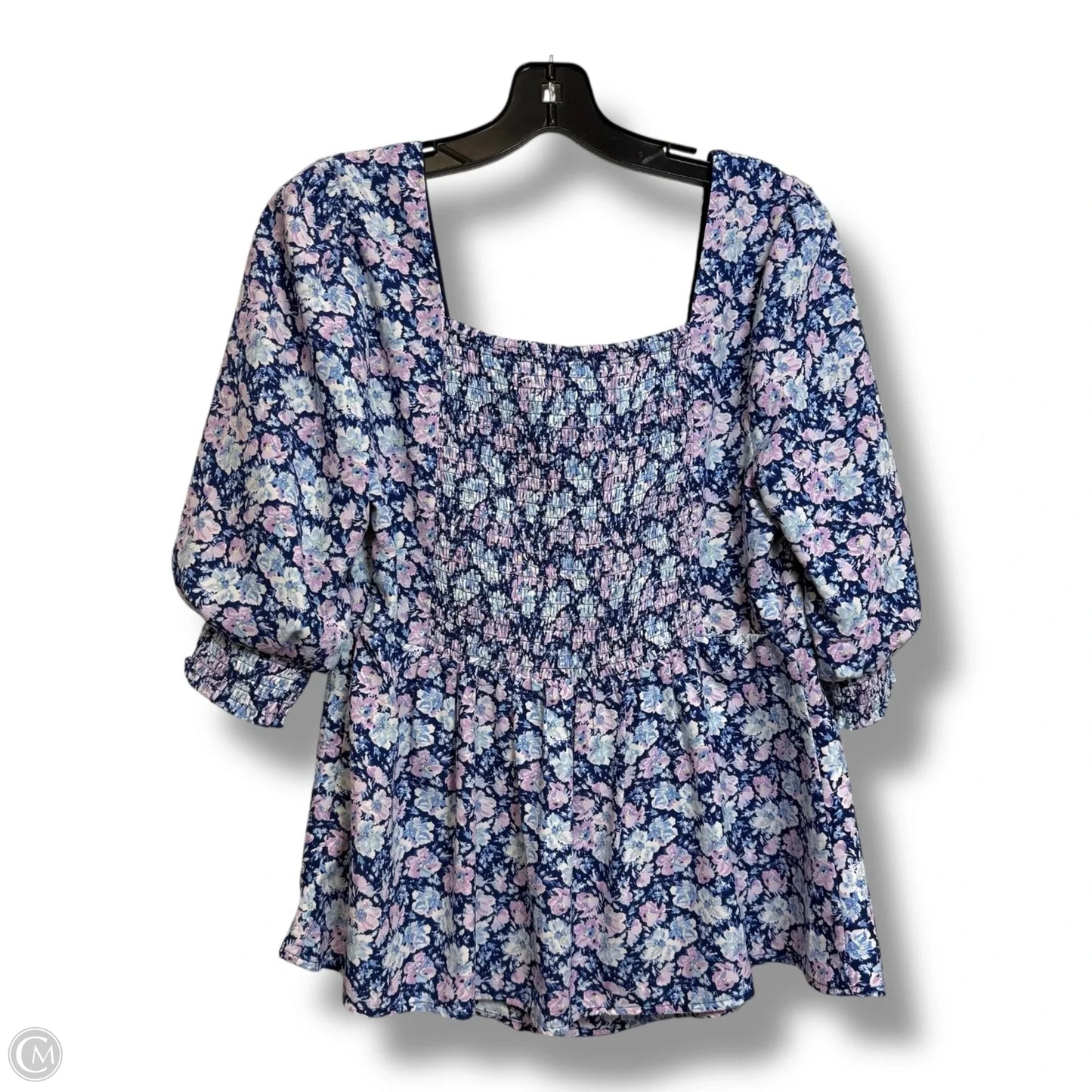 Top Short Sleeve Basic By Skies Are Blue In Floral Print, Size: M