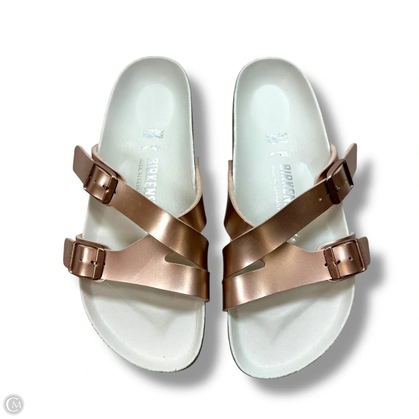 Sandals Flats By Birkenstock In Rose Gold, Size: 6/37