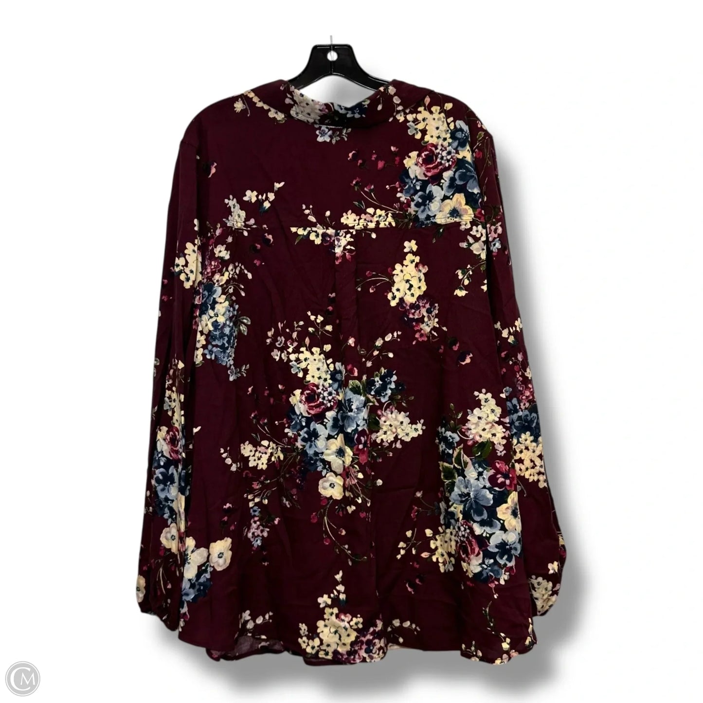 Top Long Sleeve Basic By Torrid In Maroon, Size: 4x