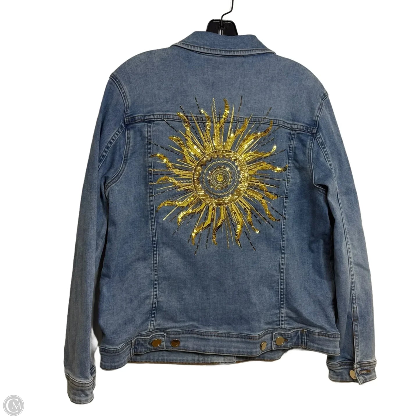 Jacket Denim By Dg2 In Blue Denim, Size: L