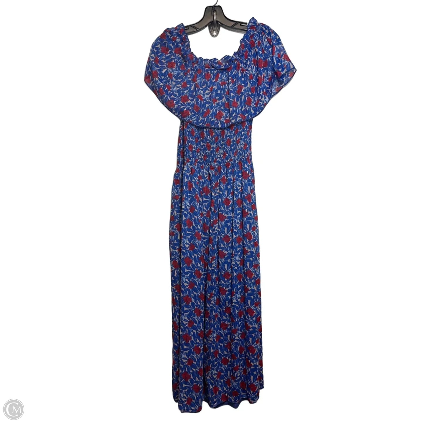 Dress Casual Maxi By Lucky Brand In Blue & Red, Size: S
