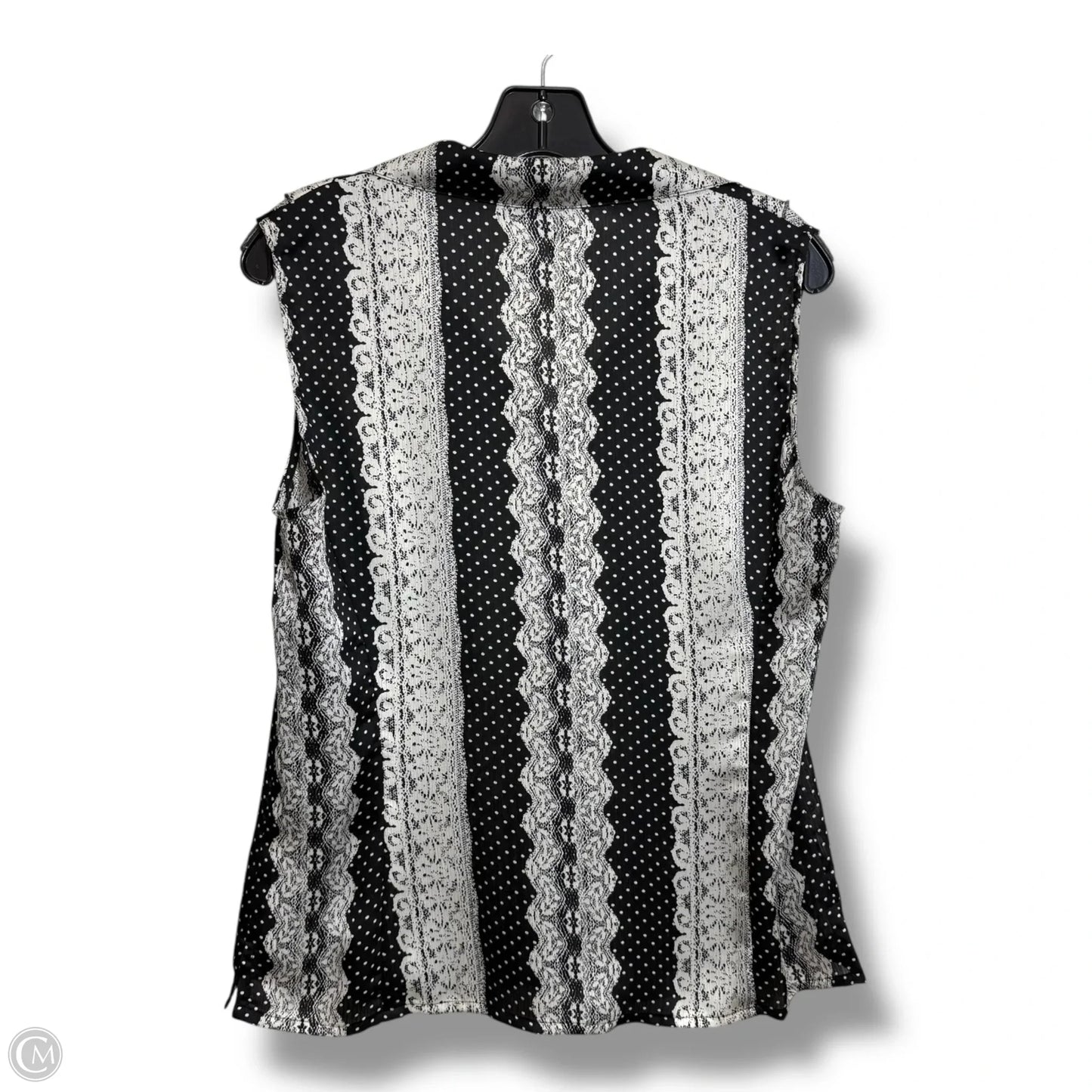 Top Sleeveless Basic By Tahari By Arthur Levine In Black & White, Size: M