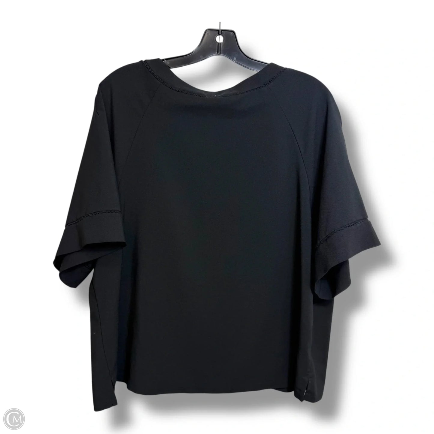 Top Short Sleeve By Ava & Viv In Black, Size: 1x