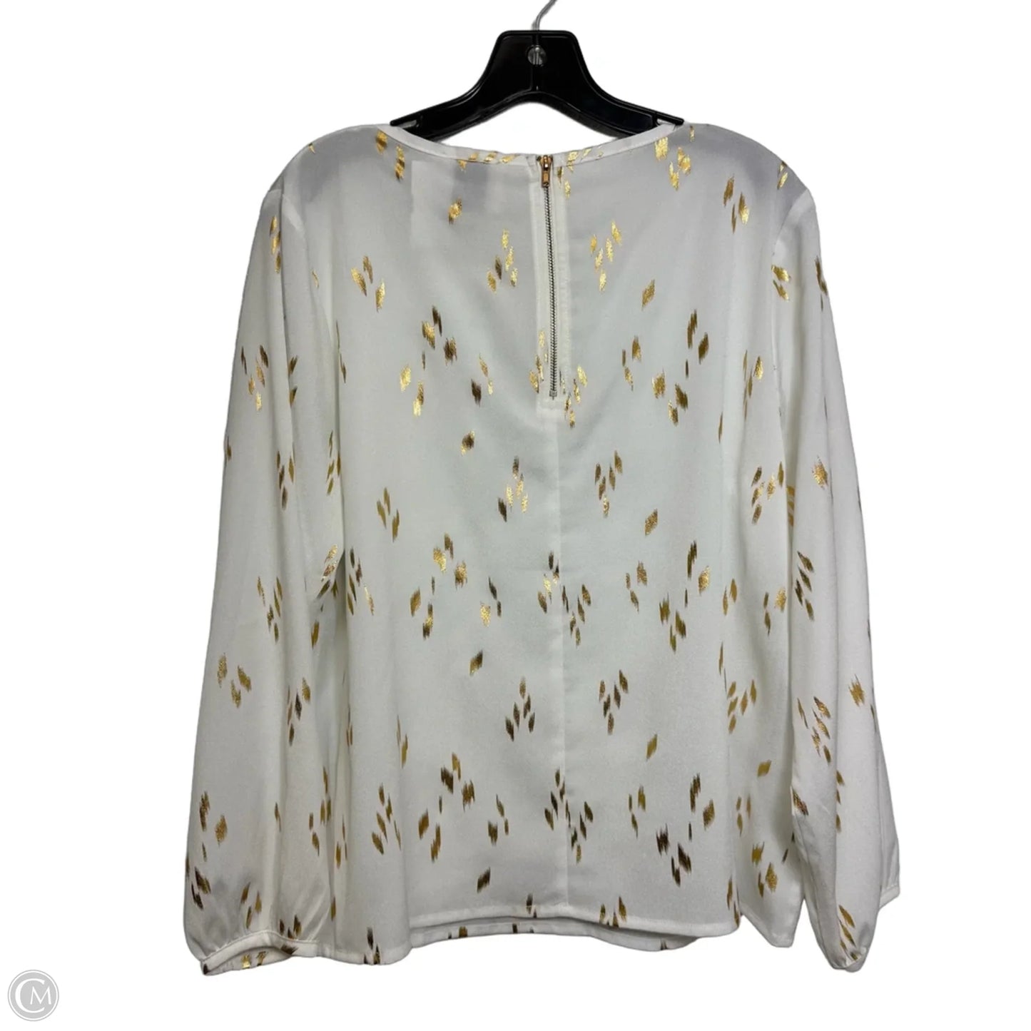 Top Long Sleeve By Clothes Mentor In White, Size: L