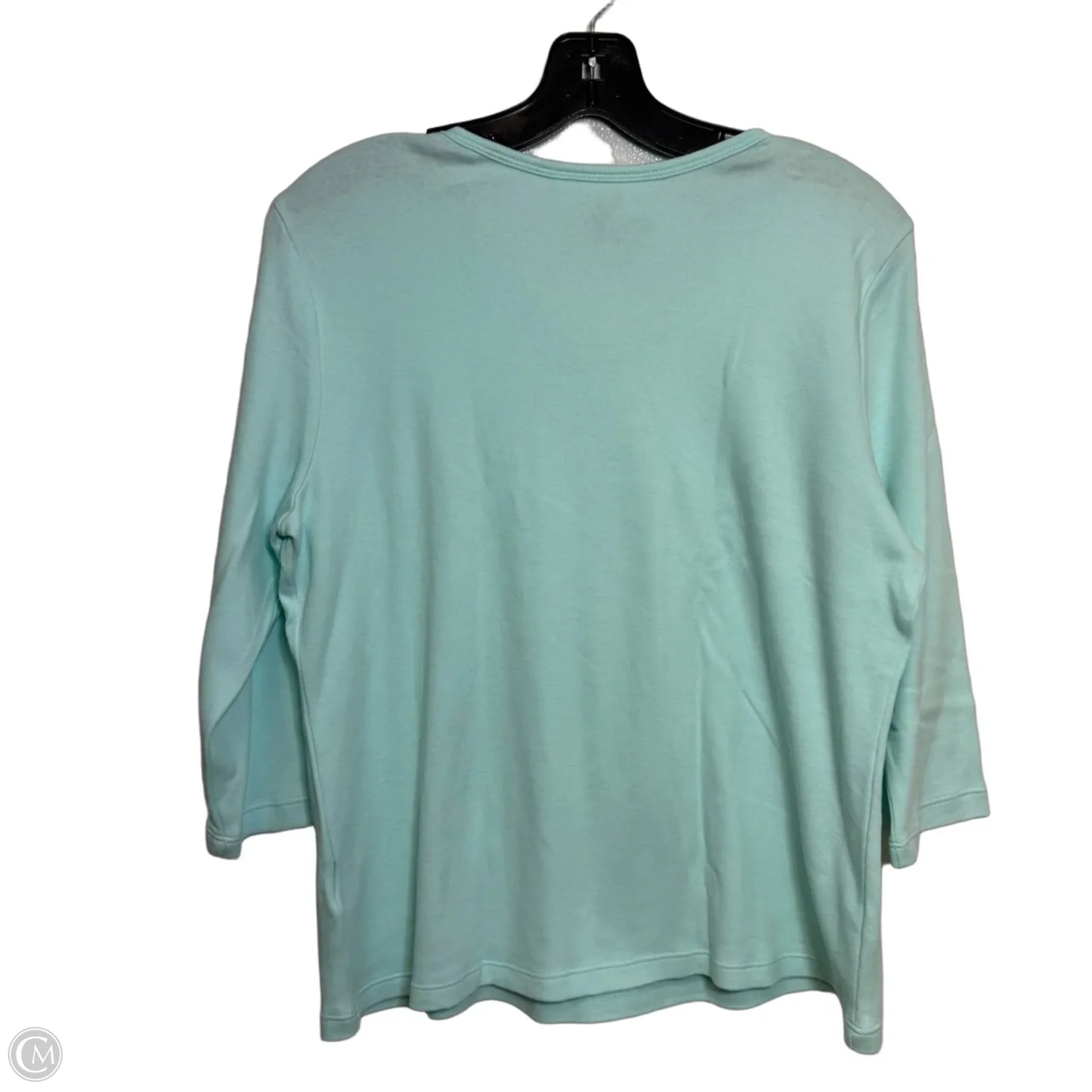 Top Long Sleeve By Karen Scott In Aqua, Size: Lp