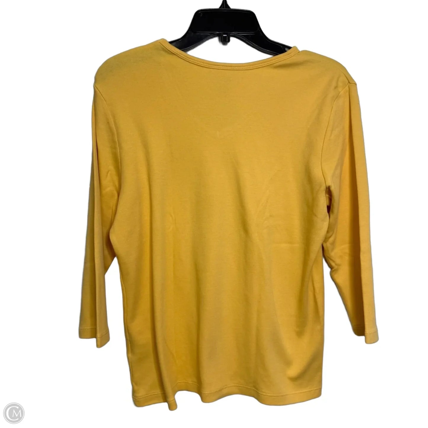 Top Long Sleeve By Karen Scott In Yellow, Size: Lp