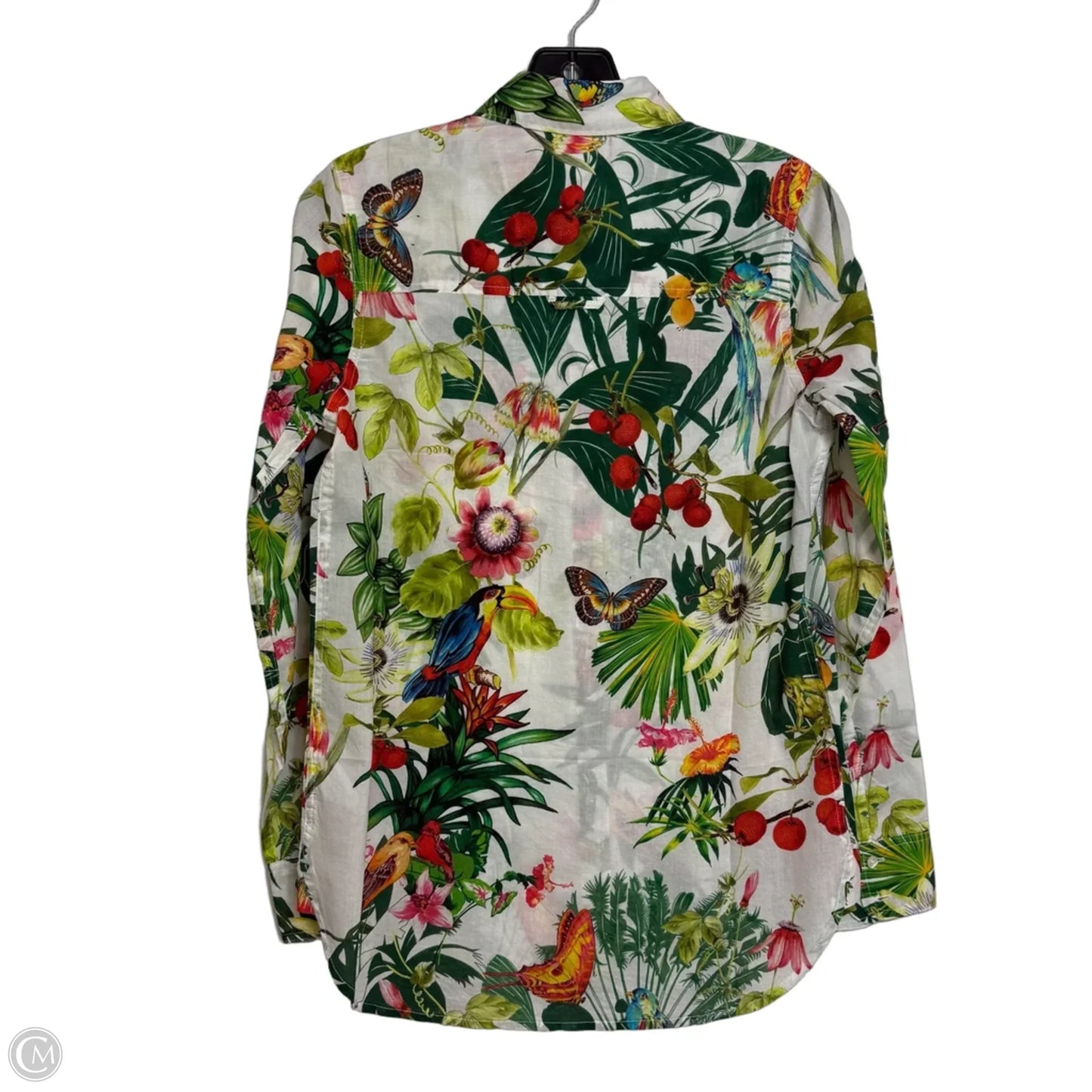 Top Long Sleeve By J. Crew In Green & White, Size: Xs