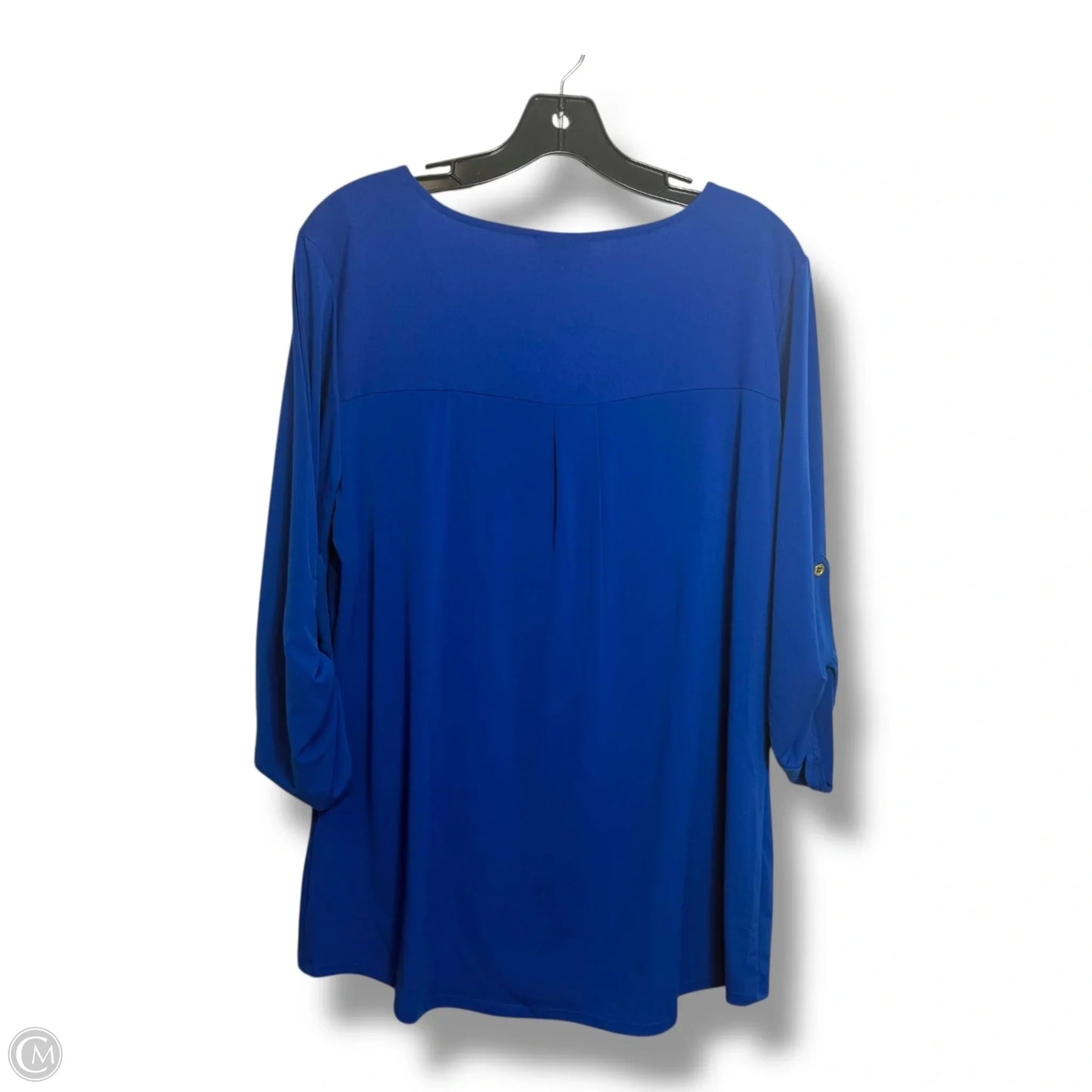 Top Long Sleeve By Roz And Ali In Blue, Size: L