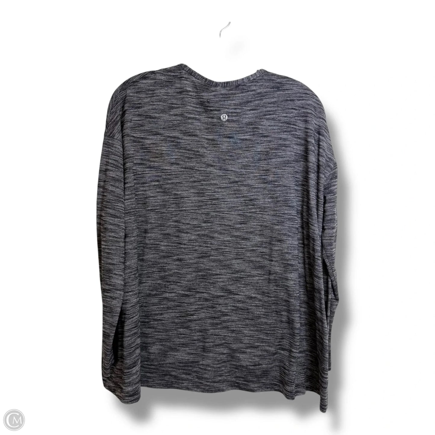 Athletic Top Long Sleeve Crewneck By Lululemon In Black & Grey, Size: 4