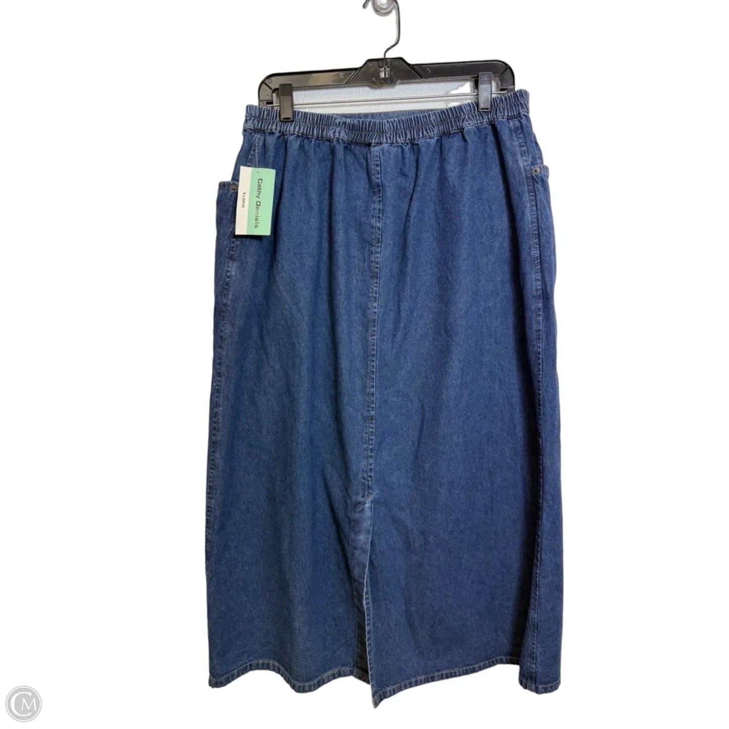 Skirt Maxi By Cathy Daniels In Blue Denim, Size: Xl