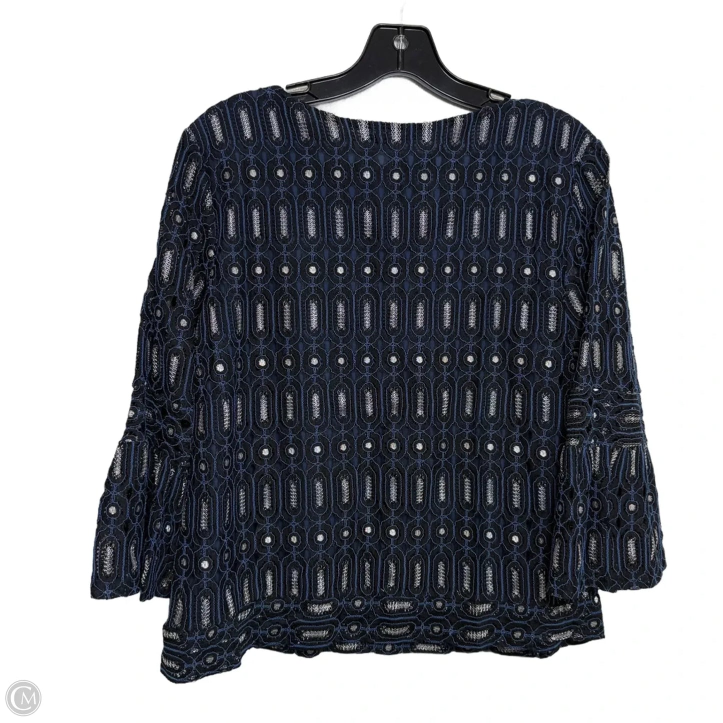 Top Long Sleeve By Loft In Blue & White, Size: S