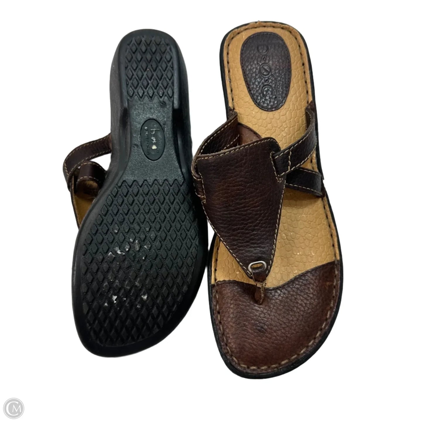 Sandals Heels Wedge By Boc In Brown, Size: 8