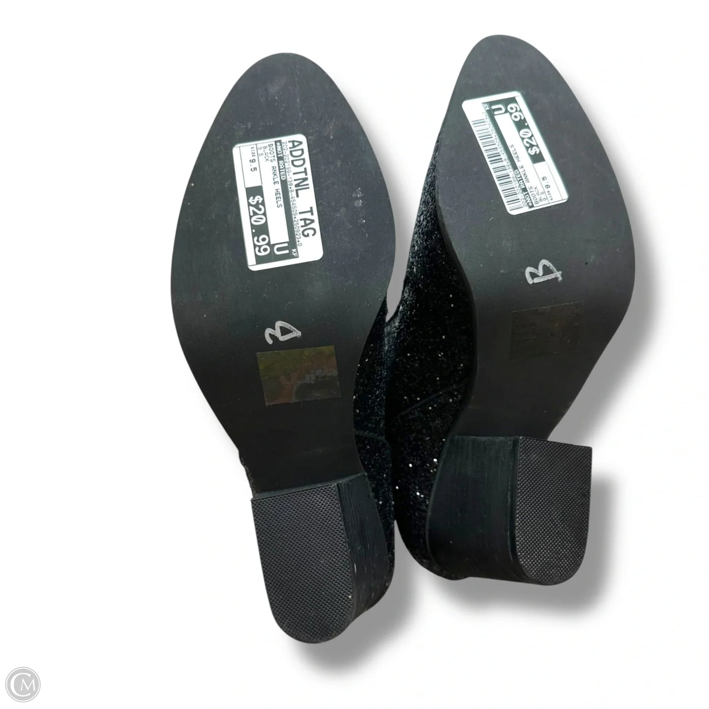 Boots Ankle Heels By Not Rated In Black, Size: 9.5
