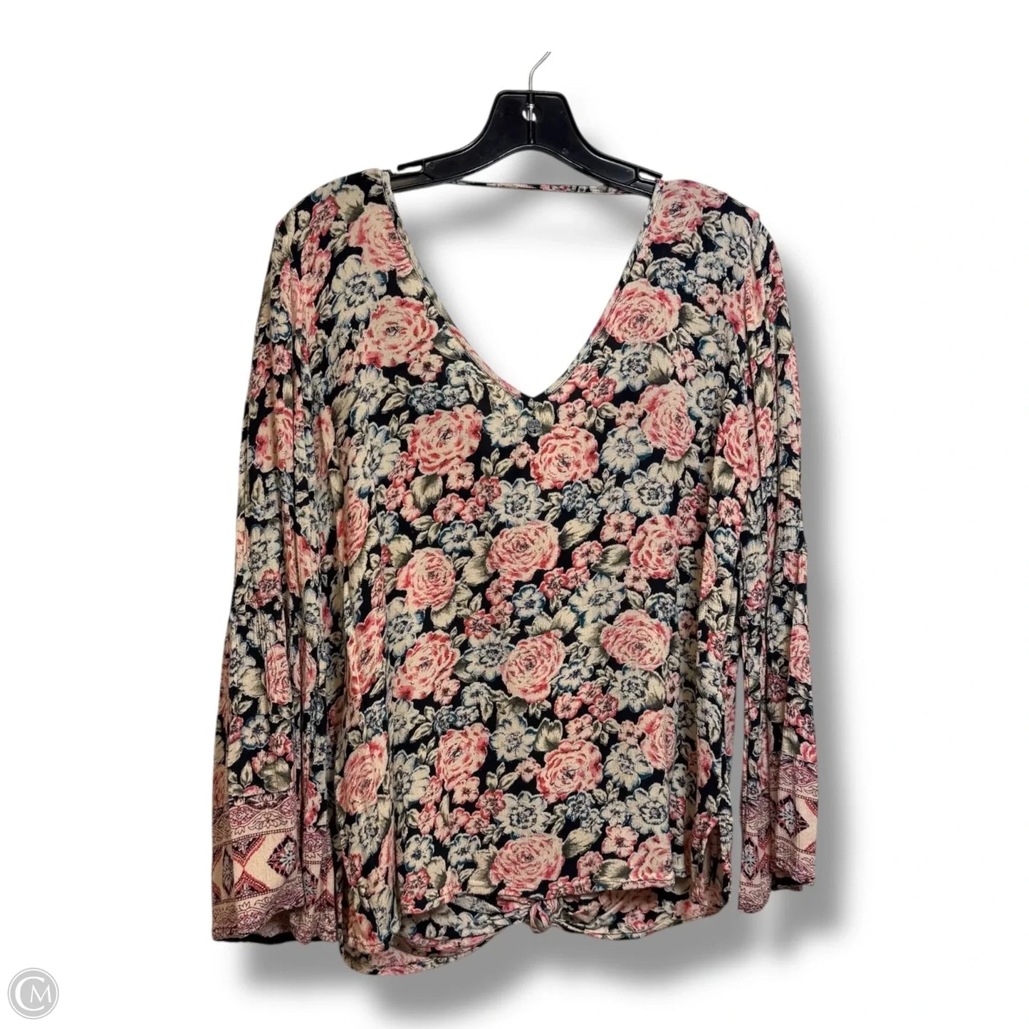 Top Long Sleeve By Billabong In Floral Print, Size: S