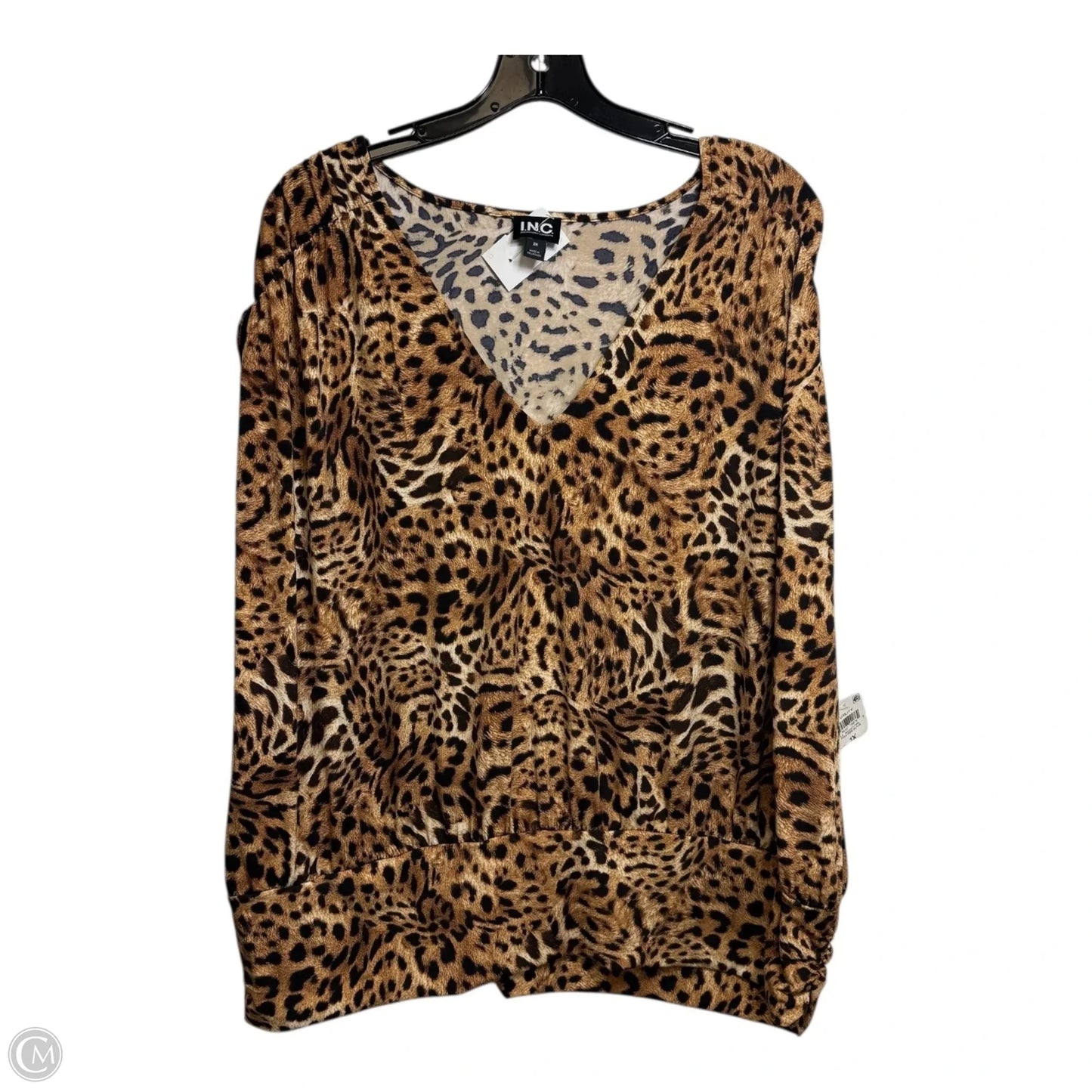 Top Sleeveless By Inc In Animal Print, Size: 2x
