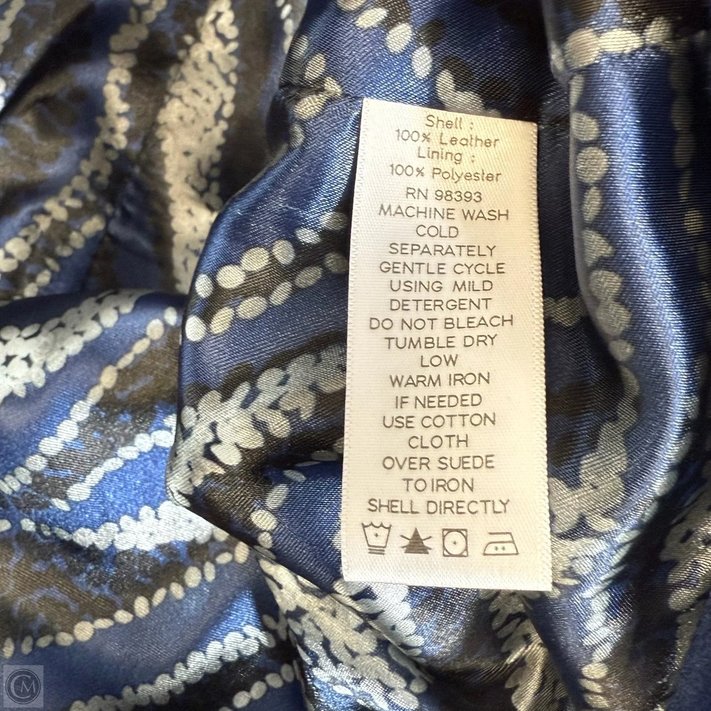 Leather Jacket By Dennis Basso Qvc In Blue, Size: M