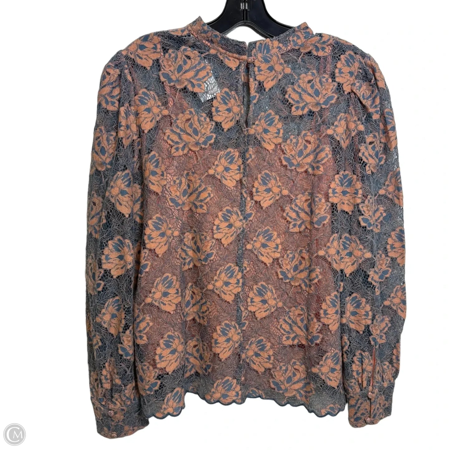 Top Long Sleeve By Loft In Blue & Orange, Size: L